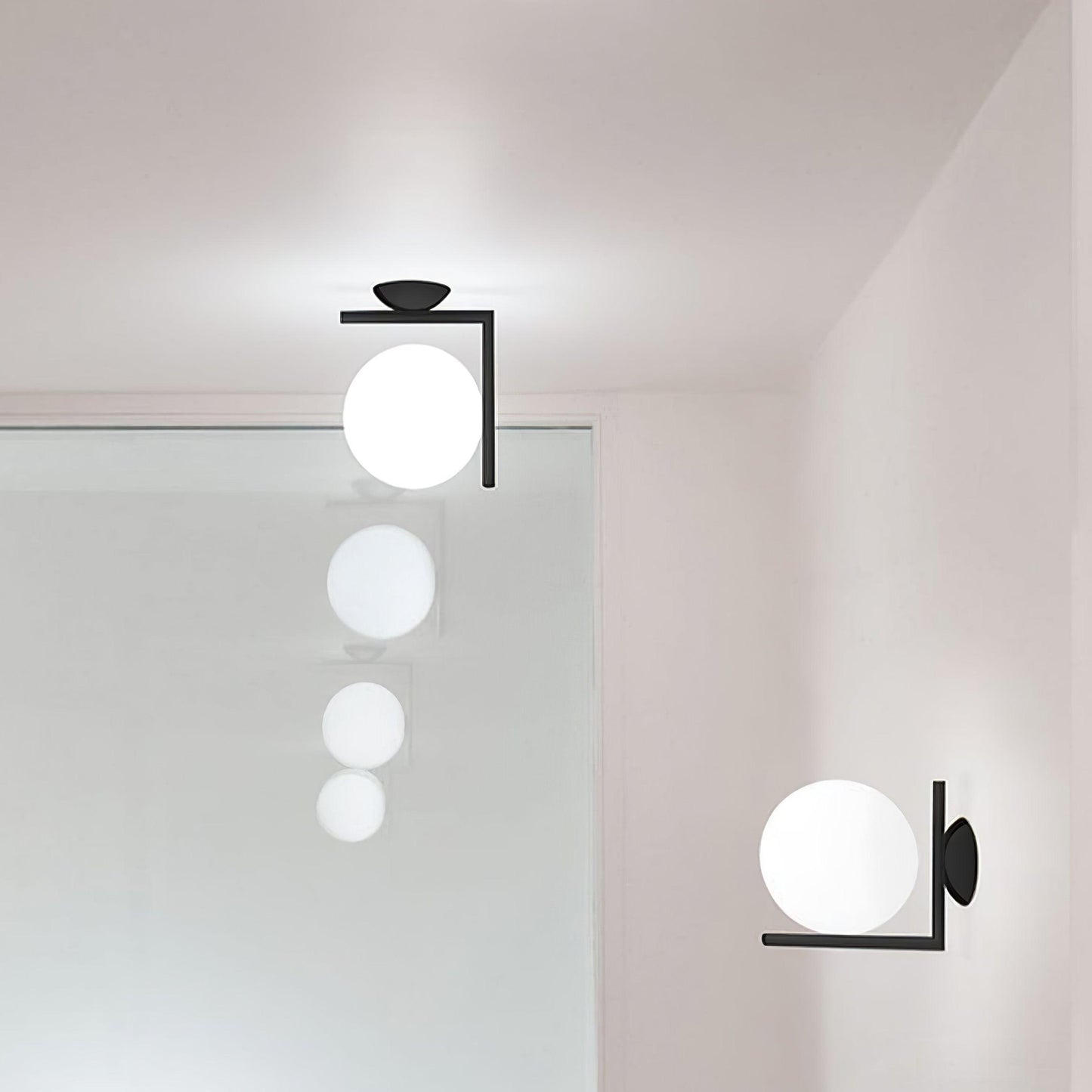 Blown Glass Opal Glass Wall Lamp - LED Metal & Glass Lighting
