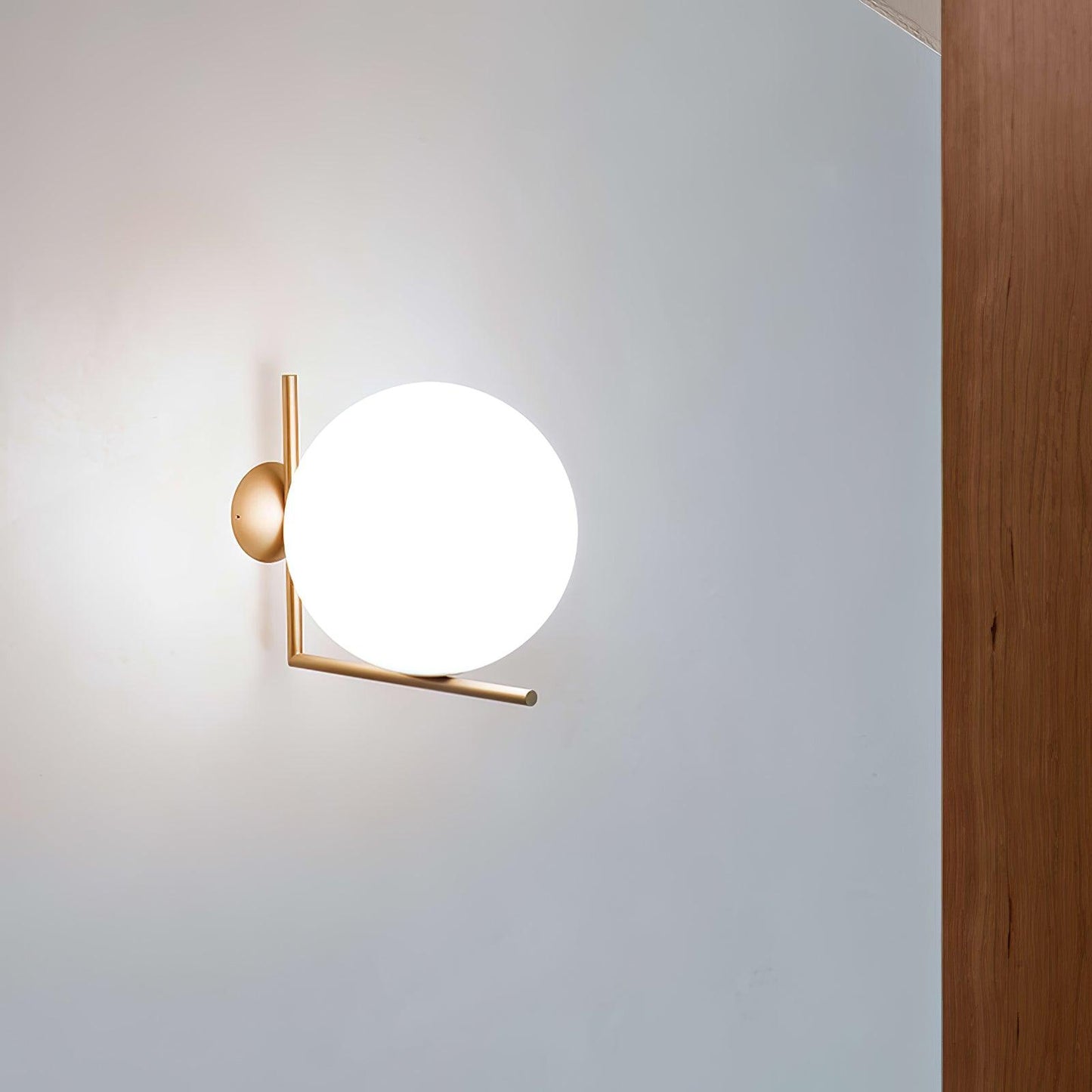 Blown Glass Opal Glass Wall Lamp - LED Metal & Glass Lighting