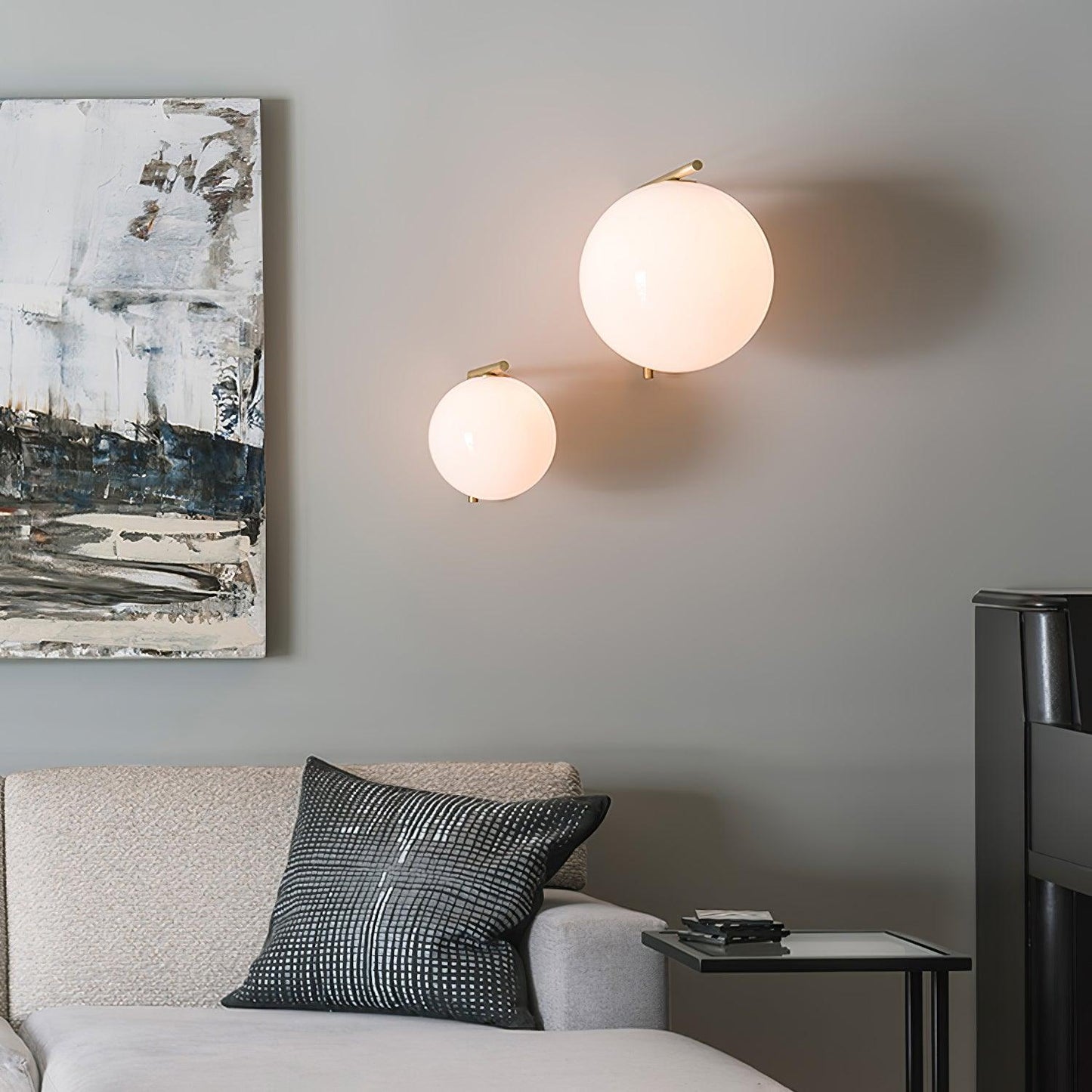 Blown Glass Opal Glass Wall Lamp - LED Metal & Glass Lighting
