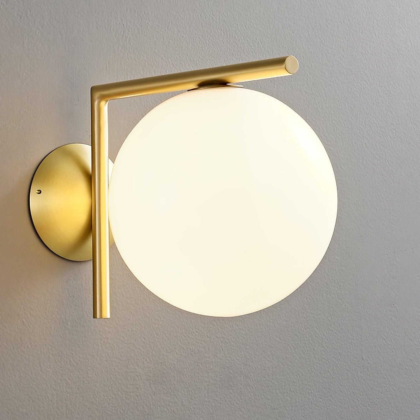 Blown Glass Opal Glass Wall Lamp - LED Metal & Glass Lighting