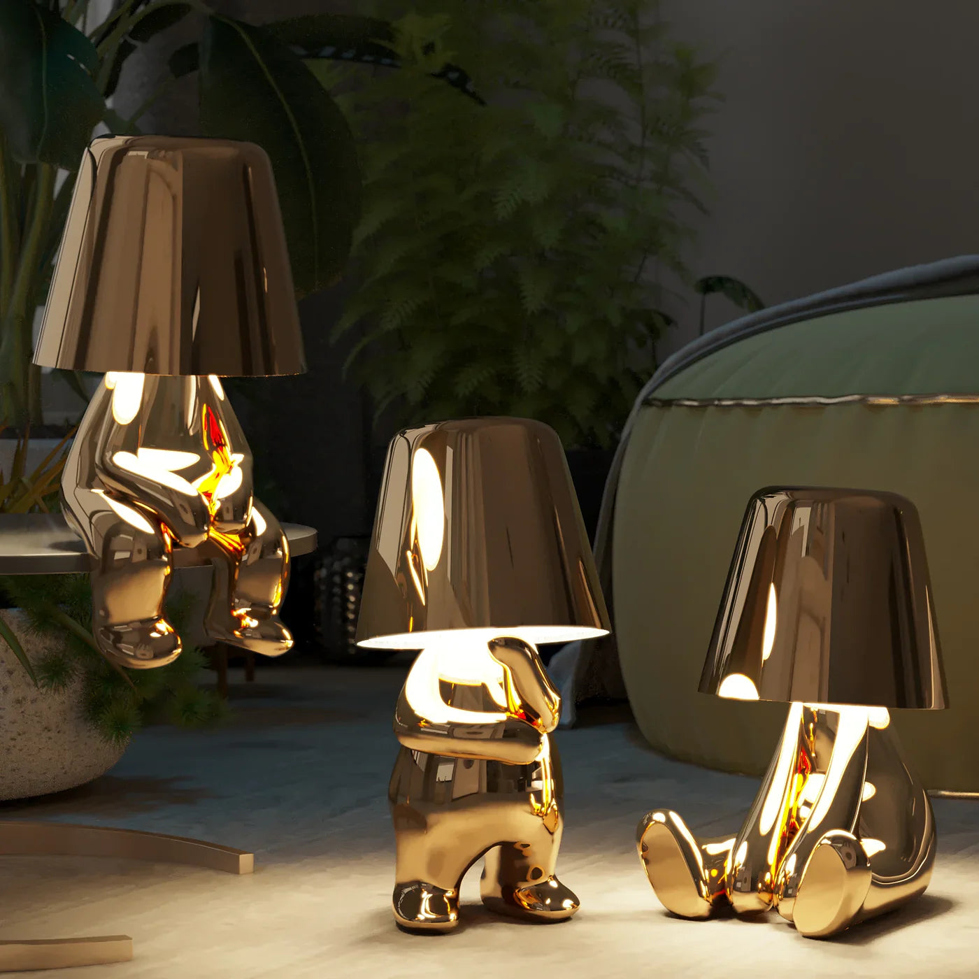 The Thinker Collection - Artistic Cordless Table Lamps with Dimmable Lighting