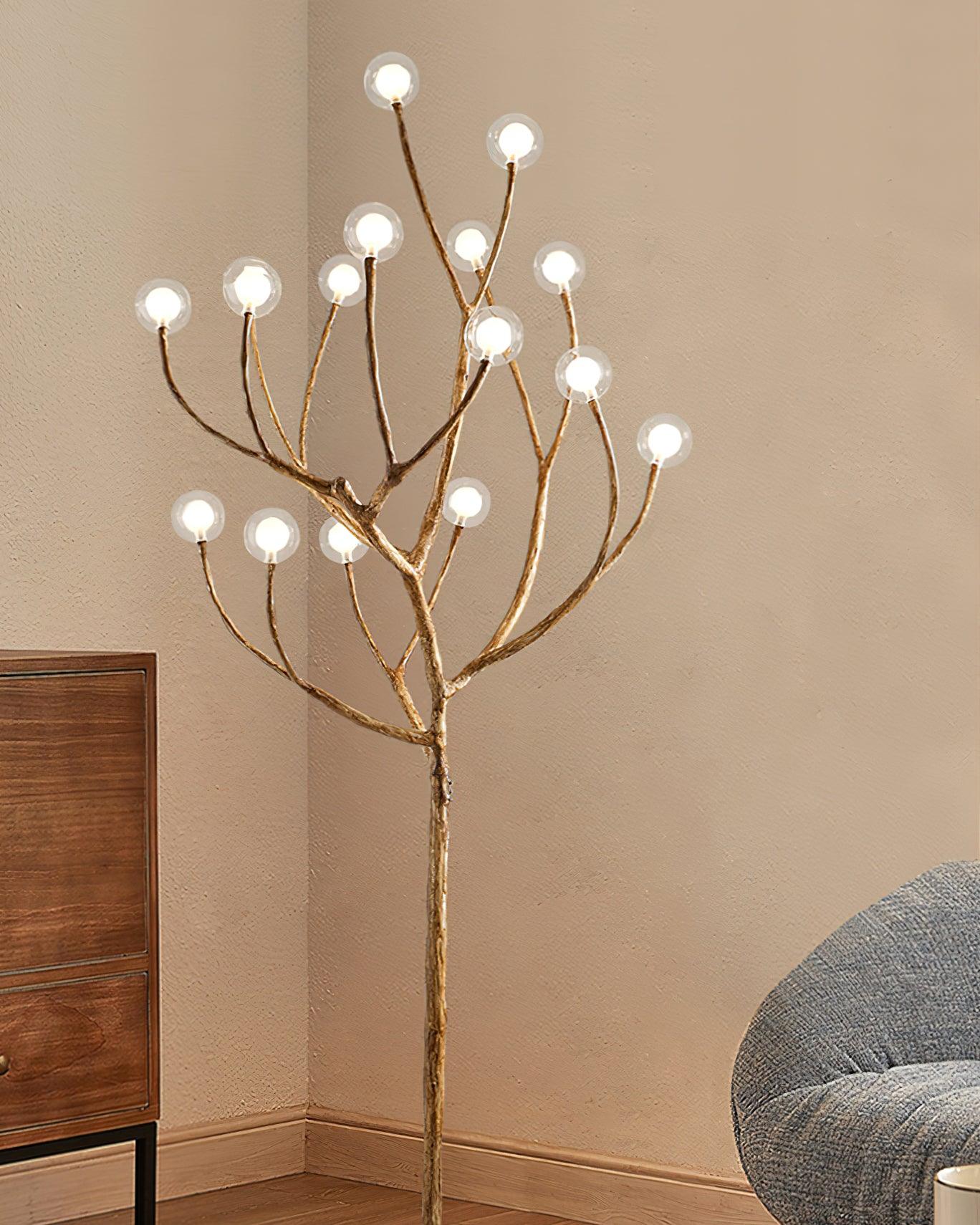 Imitation Wood Floor Lamp with LED, Modern Design, Indoor Use