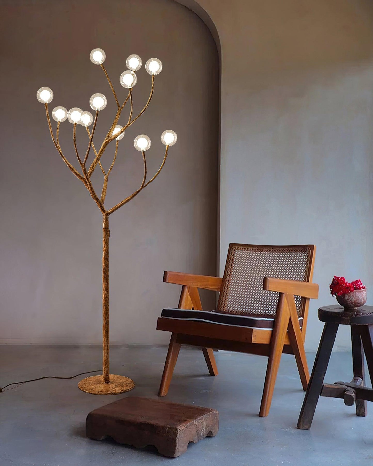 Imitation Wood Floor Lamp with LED, Modern Design, Indoor Use