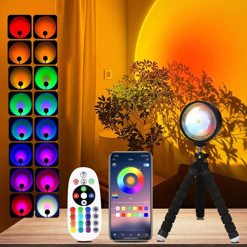 Sunset Projector Lamp LED Night Light RGB for Bedroom 10W 360° Rotation