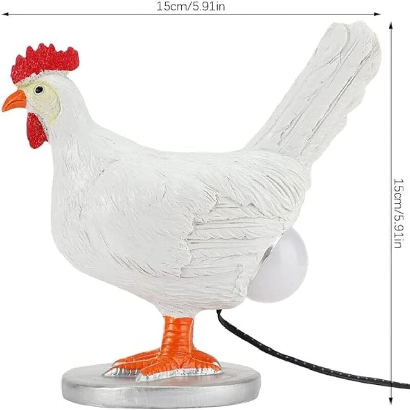 Jasper Chicken Table Lamp - Unique LED Decorative Light, Battery Operated, Compact Design