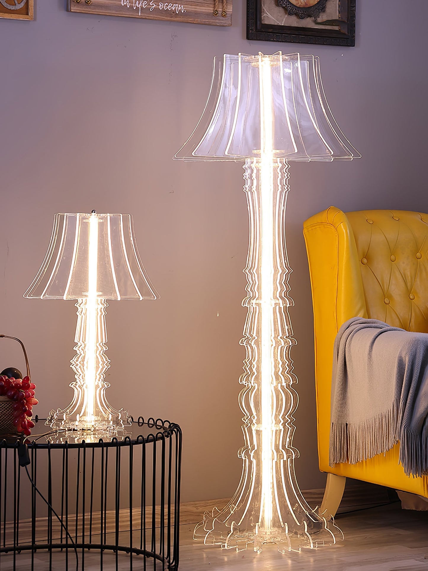 Josephine Table & Floor Lamp with Integrated LED Lighting