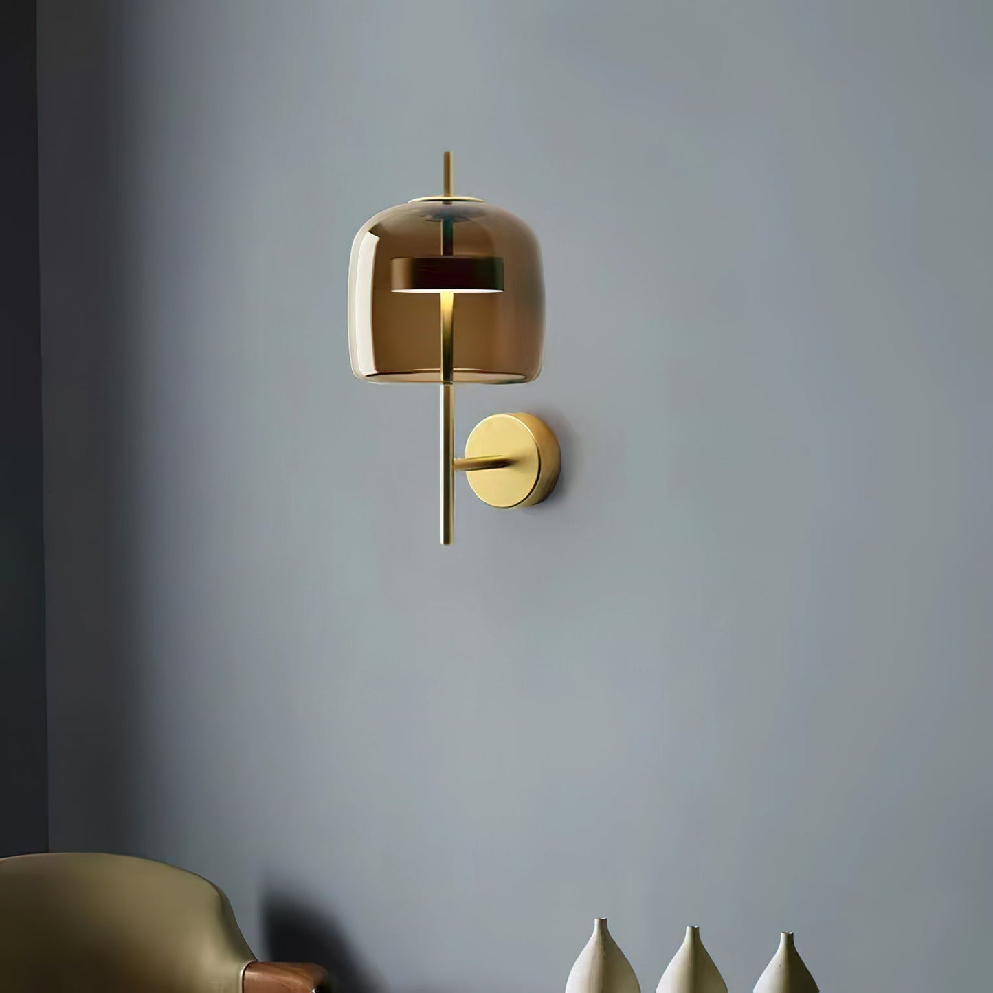 Hourglass Wall Sconce LED Indoor Light in Gold and Black