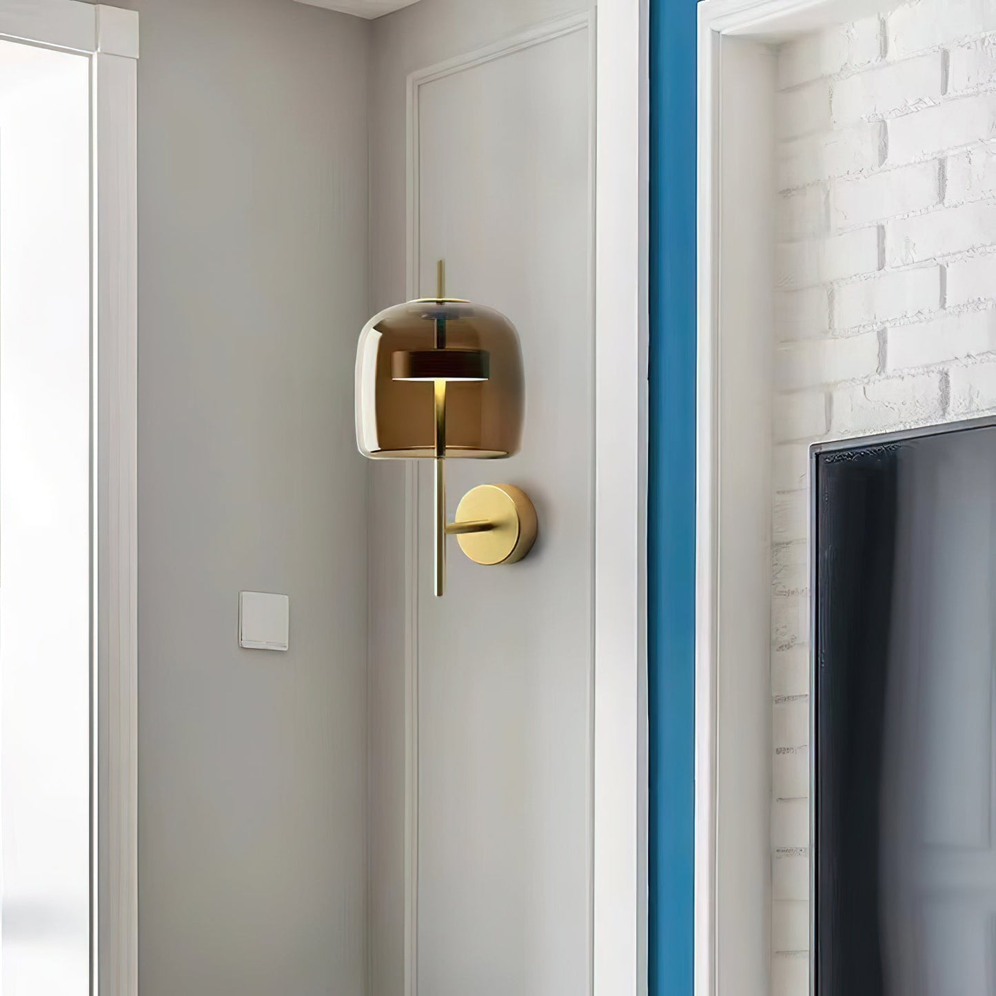 Hourglass Wall Sconce LED Indoor Light in Gold and Black