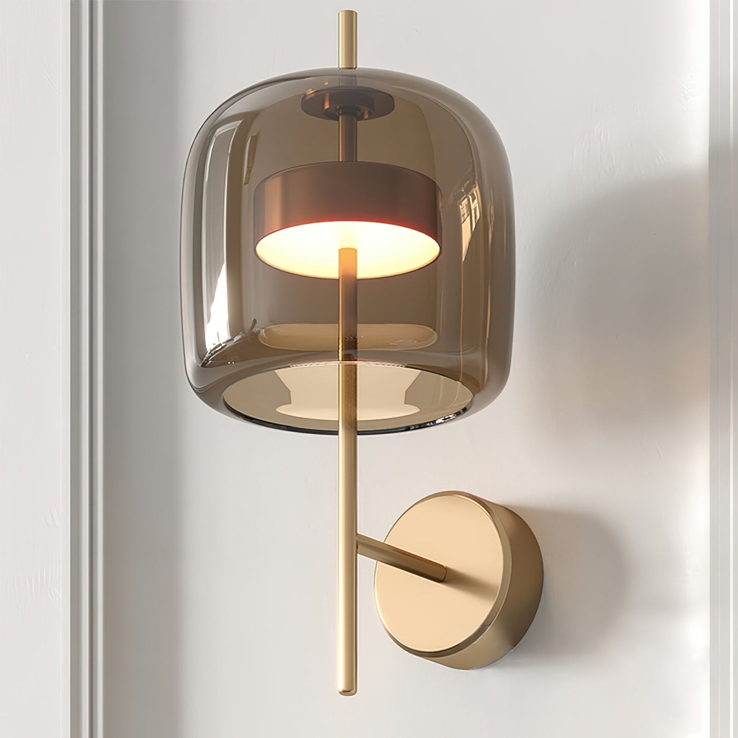 Hourglass Wall Sconce LED Indoor Light in Gold and Black