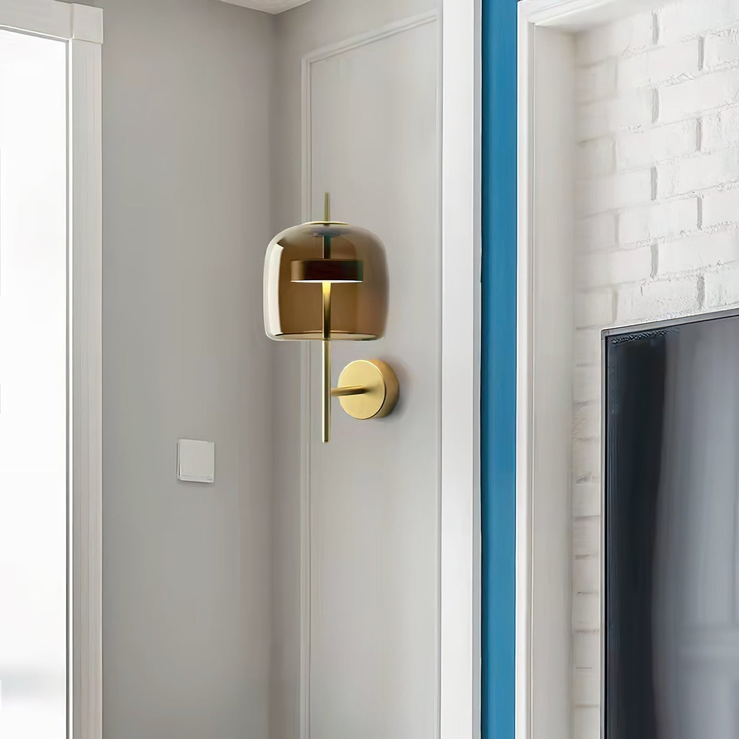 Hourglass Wall Sconce LED Indoor Light in Gold and Black