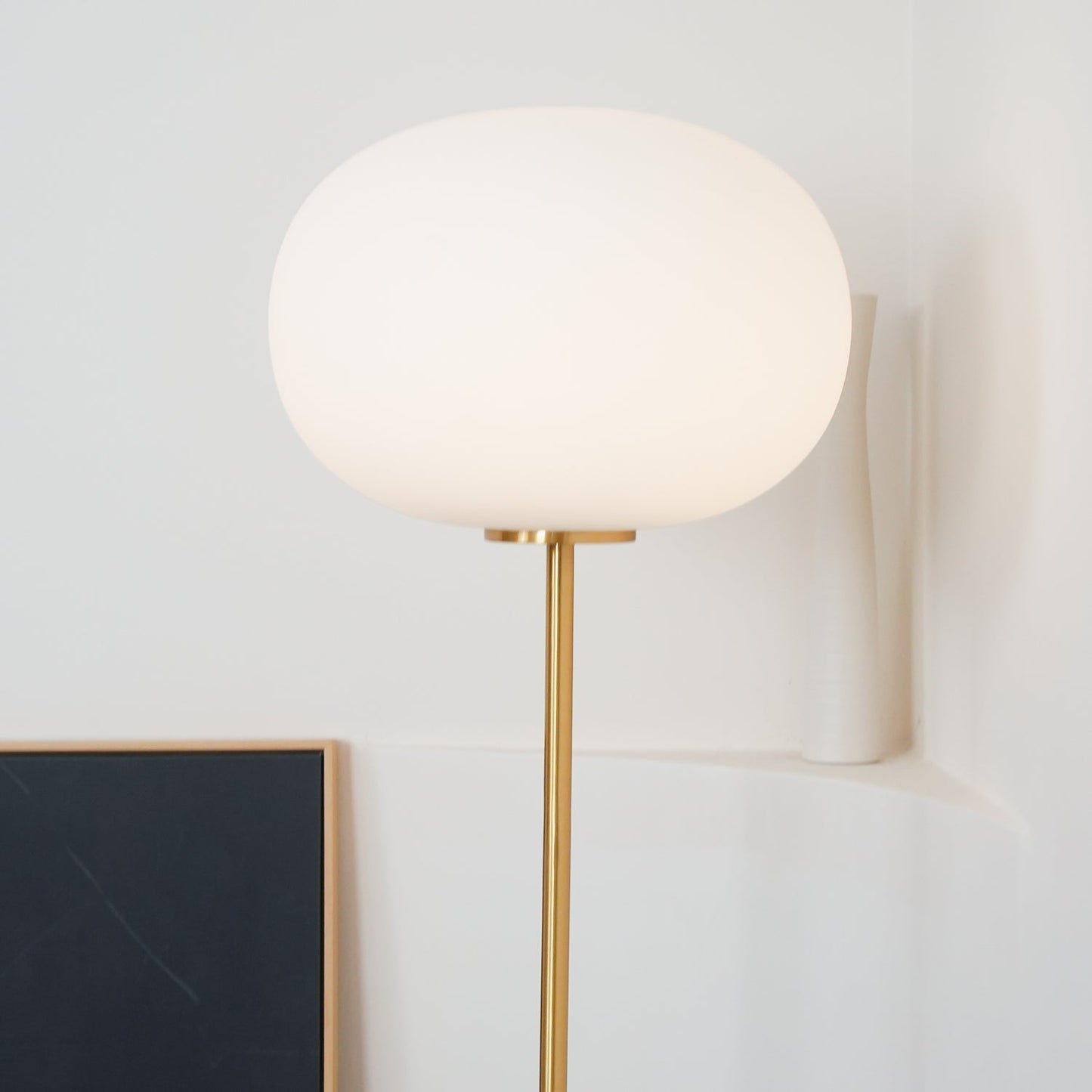 Jwda Floor Lamp with Marble Base and LED Light, Indoor