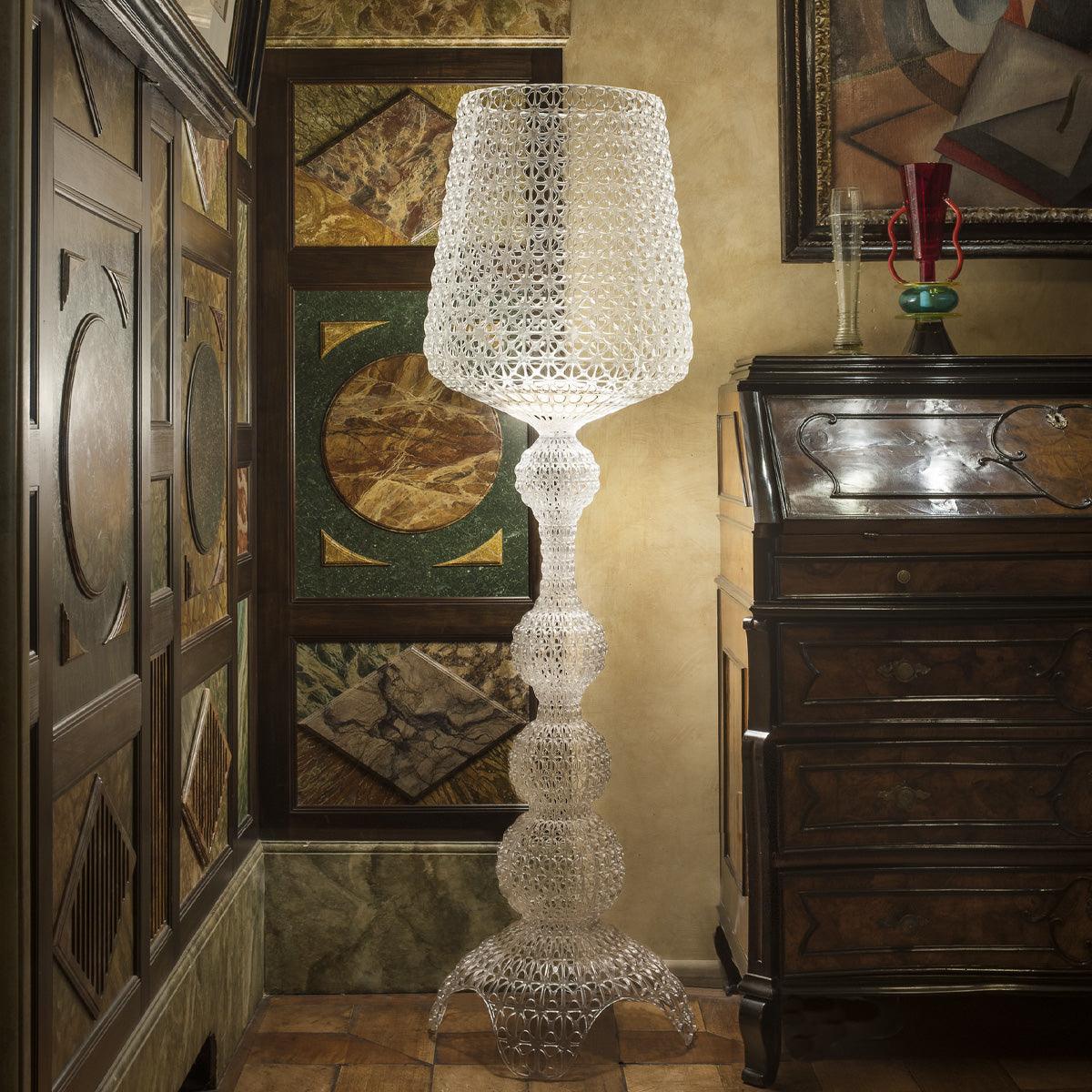 Kabuki Floor Lamp with LED Light - Acrylic, Dimmable, Indoor