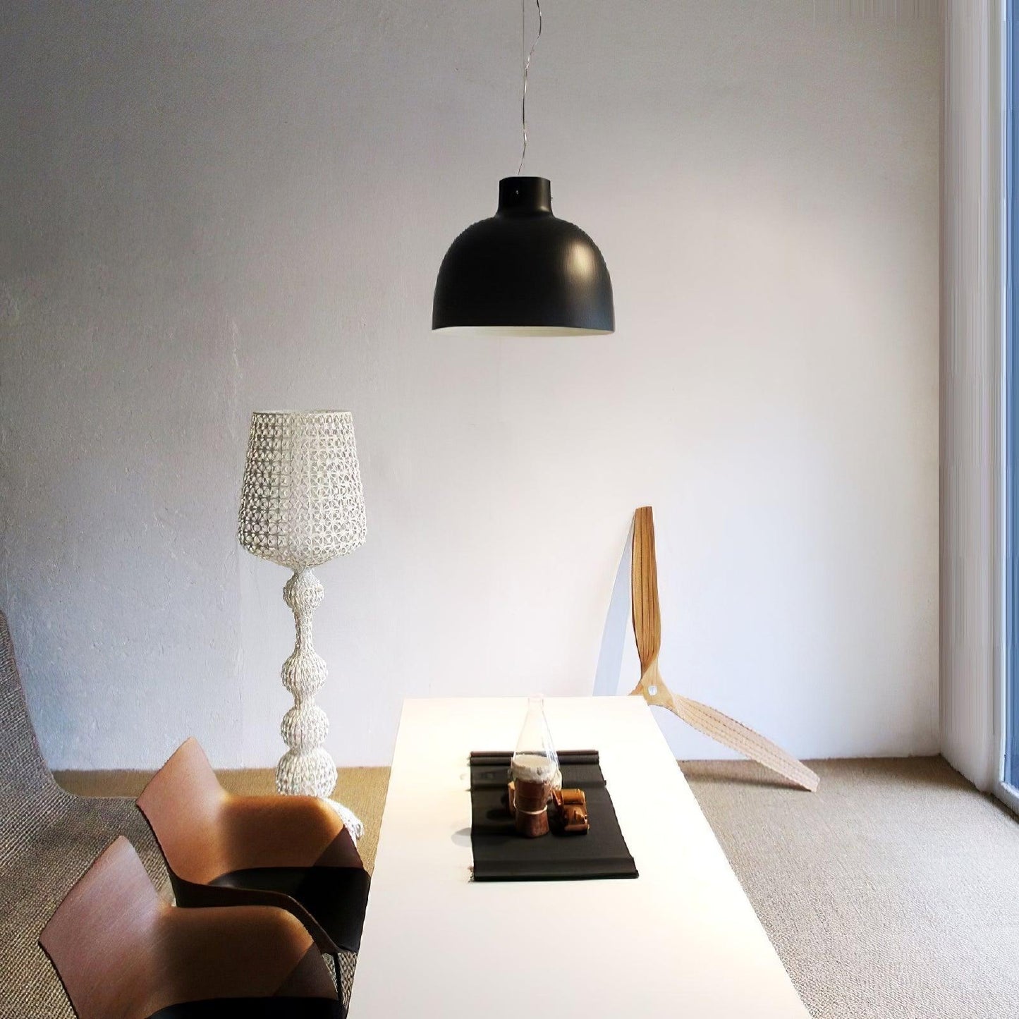 Kabuki Floor Lamp with LED Light - Acrylic, Dimmable, Indoor