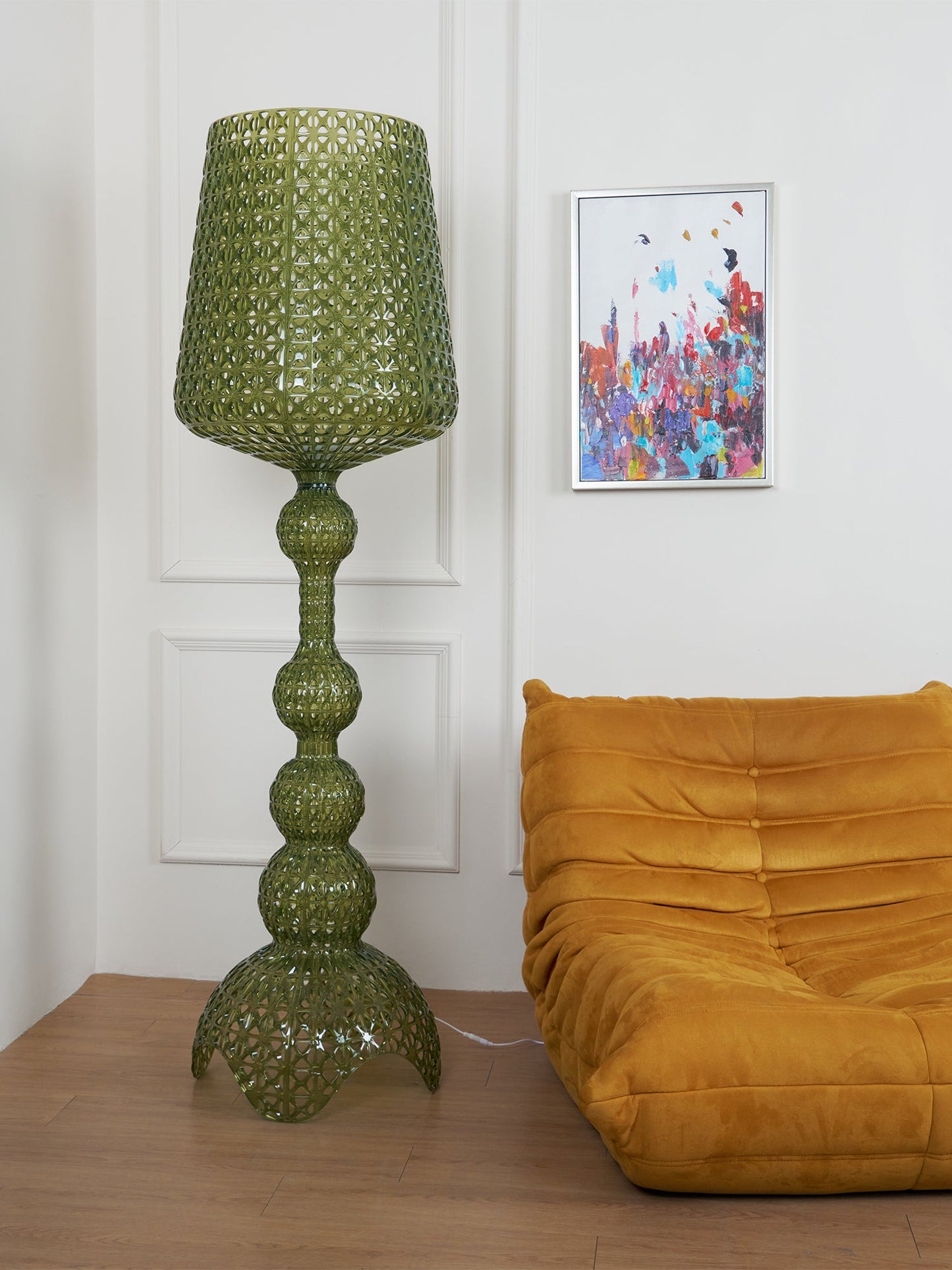 Kabuki Floor Lamp with LED Light - Acrylic, Dimmable, Indoor