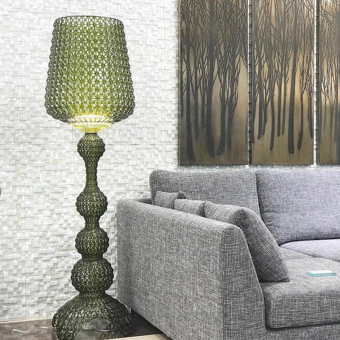Kabuki Floor Lamp with LED Light - Acrylic, Dimmable, Indoor
