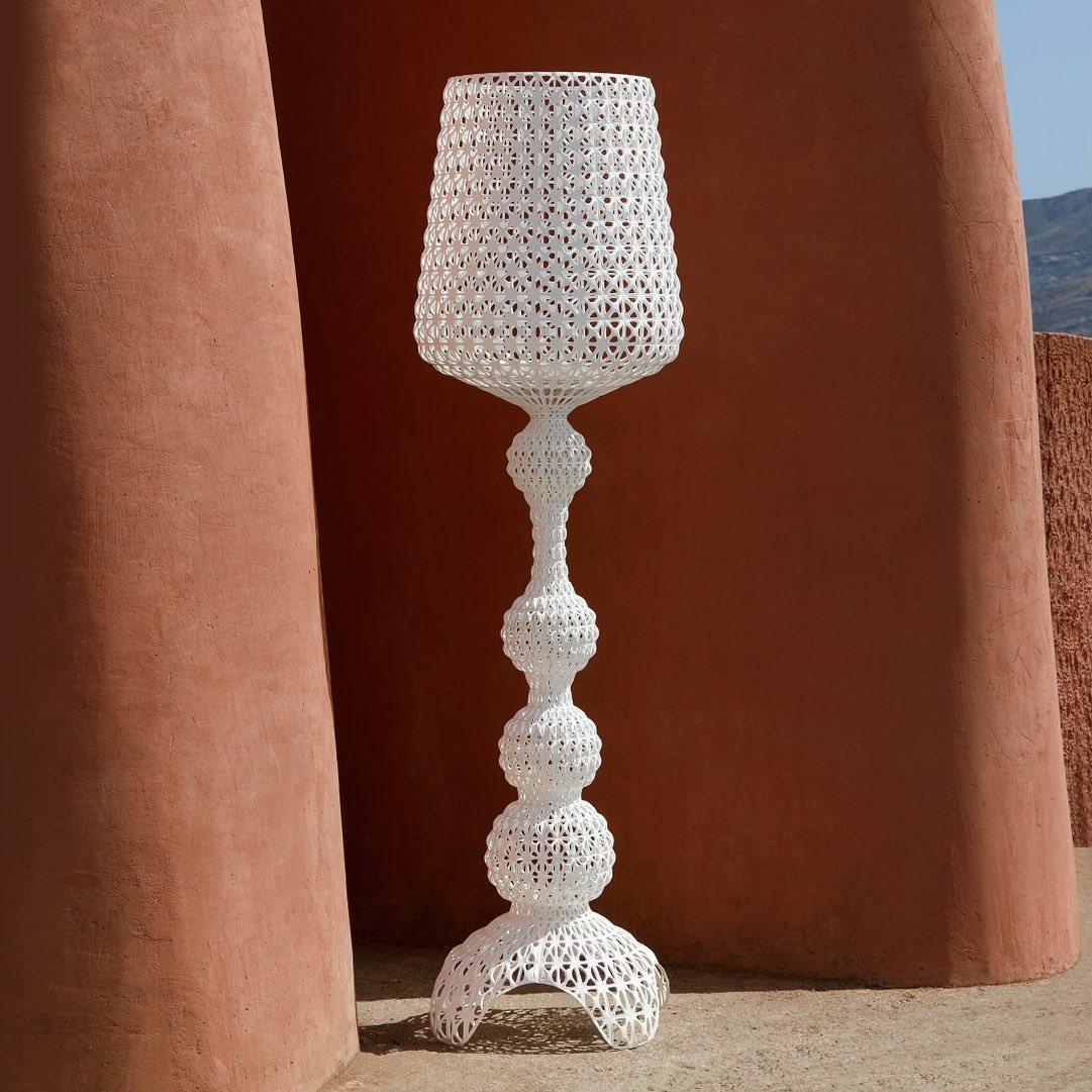 Kabuki Floor Lamp with LED Light - Acrylic, Dimmable, Indoor