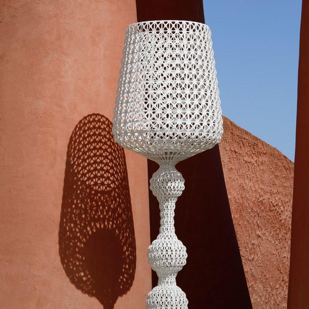 Kabuki Floor Lamp with LED Light - Acrylic, Dimmable, Indoor