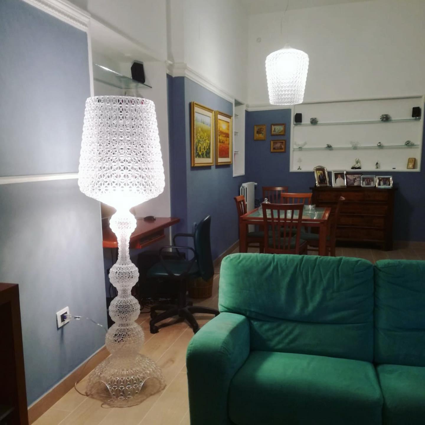 Kabuki Floor Lamp with LED Light - Acrylic, Dimmable, Indoor