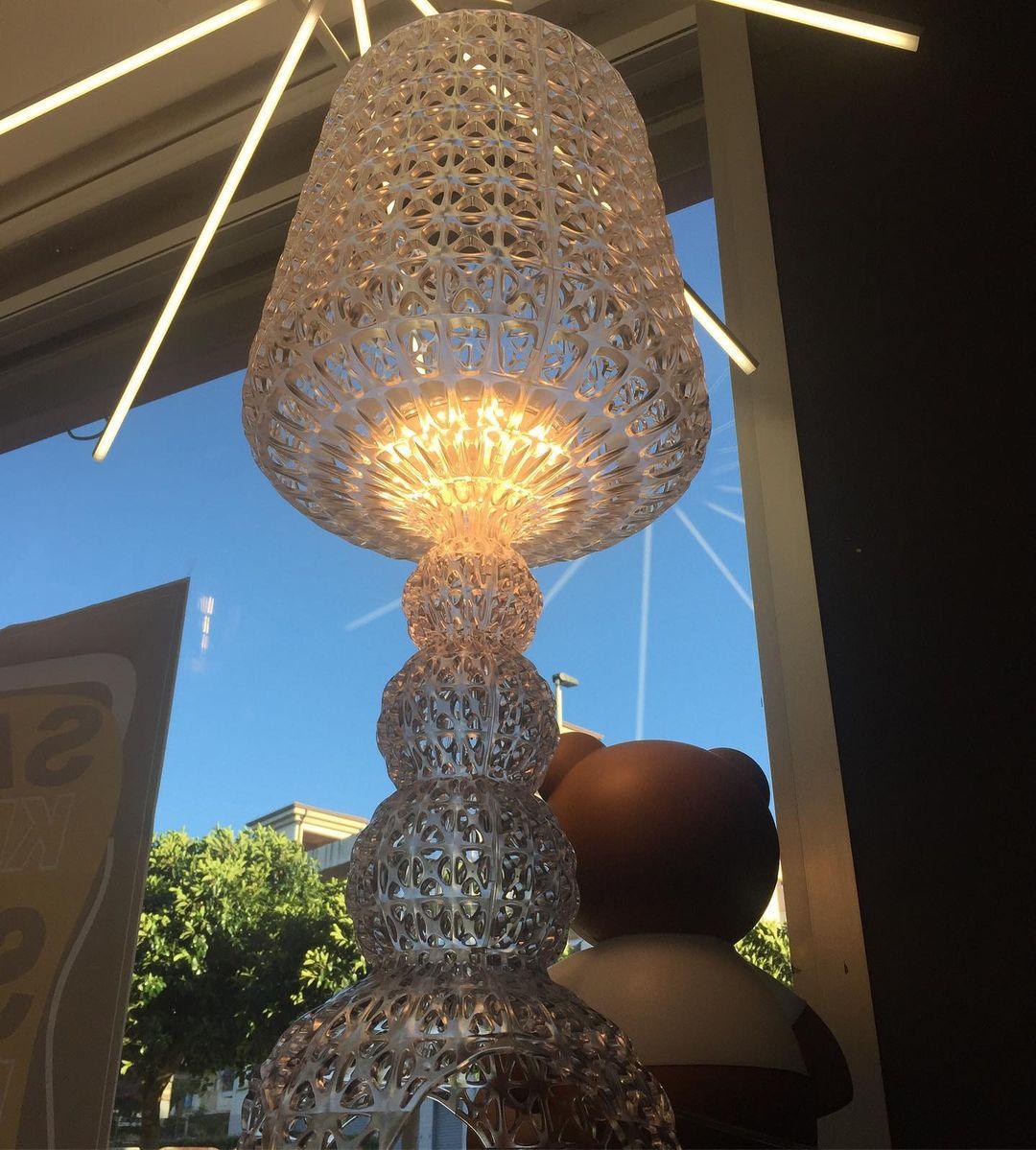Kabuki Floor Lamp with LED Light - Acrylic, Dimmable, Indoor