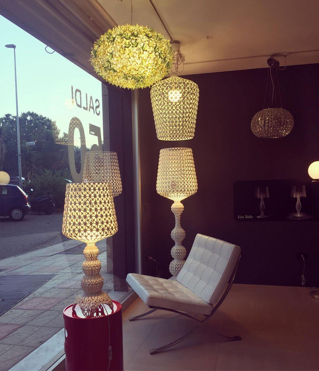 Kabuki Floor Lamp with LED Light - Acrylic, Dimmable, Indoor