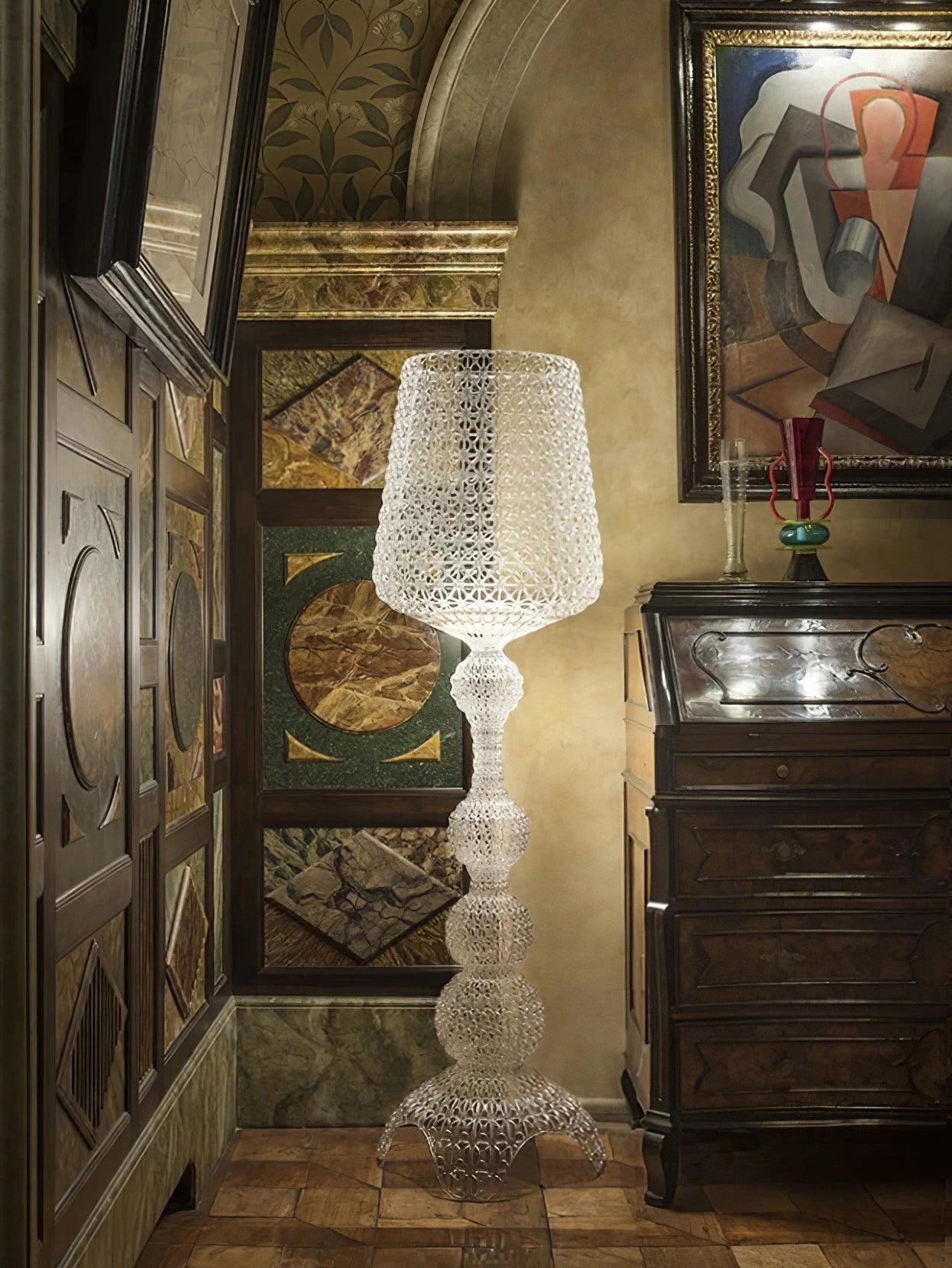 Kabuki Floor Lamp with LED Light - Acrylic, Dimmable, Indoor