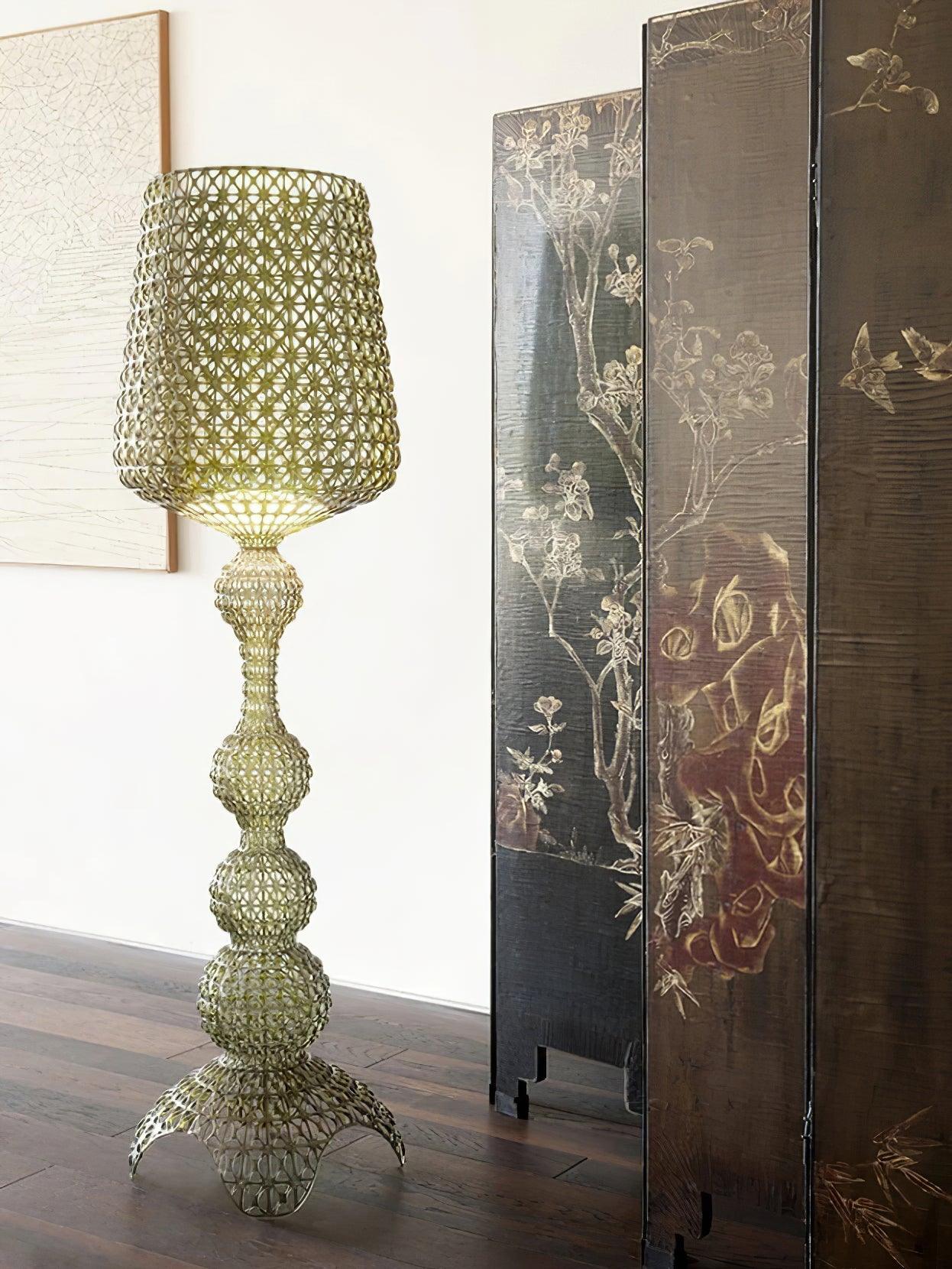 Kabuki Floor Lamp with LED Light - Acrylic, Dimmable, Indoor
