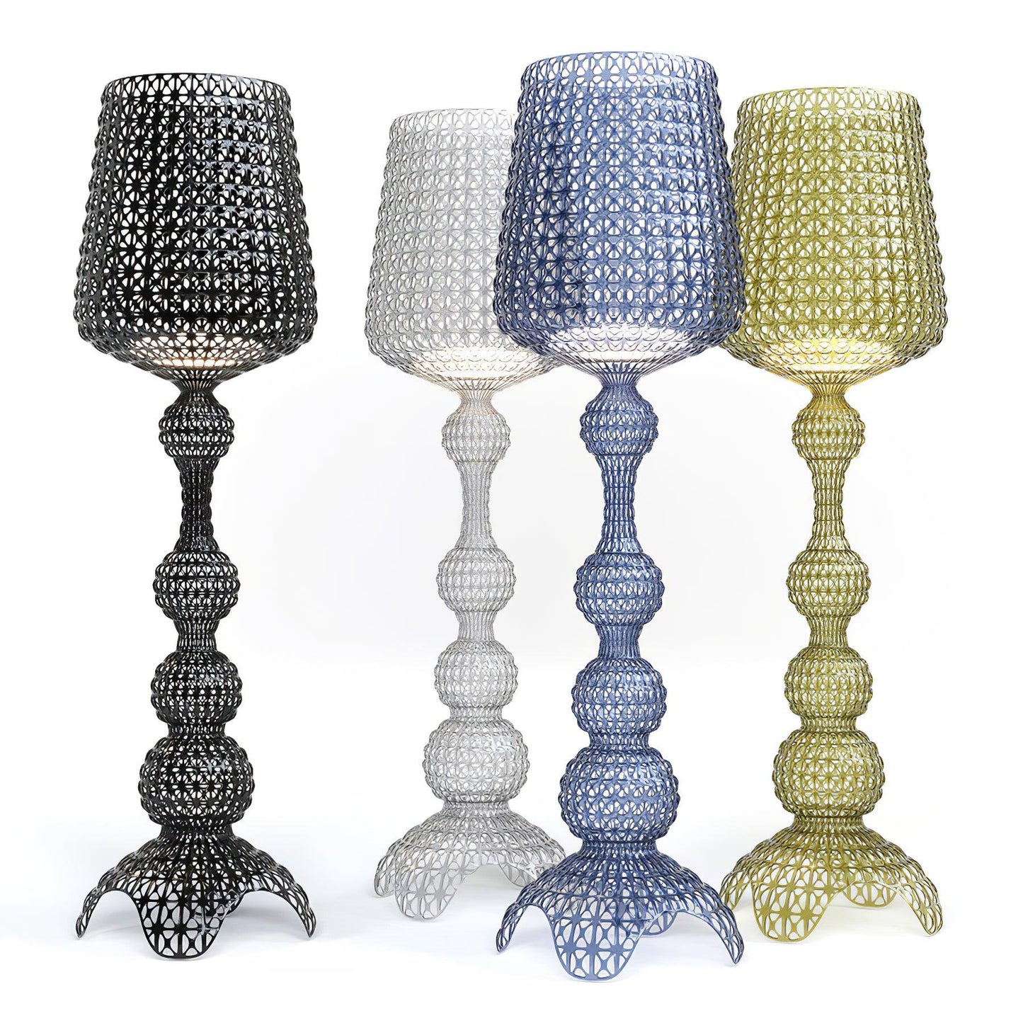 Kabuki Floor Lamp with LED Light - Acrylic, Dimmable, Indoor