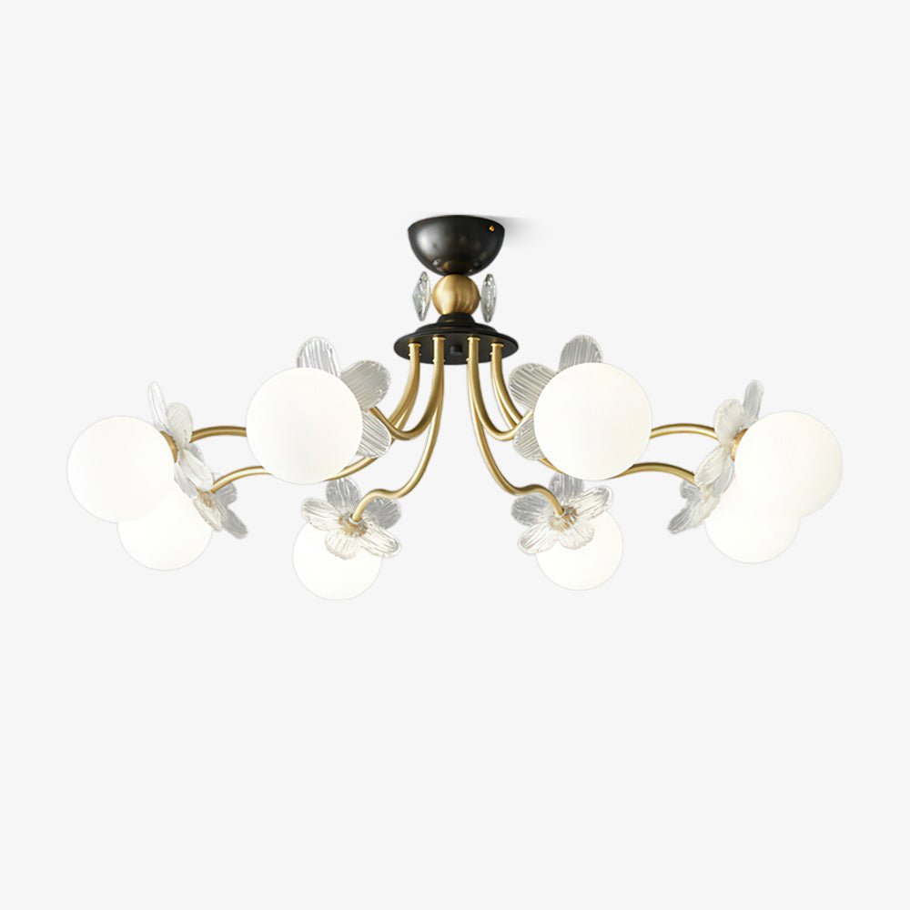 Blossom Flower Glass Chandelier - Elegant LED Lighting Decor