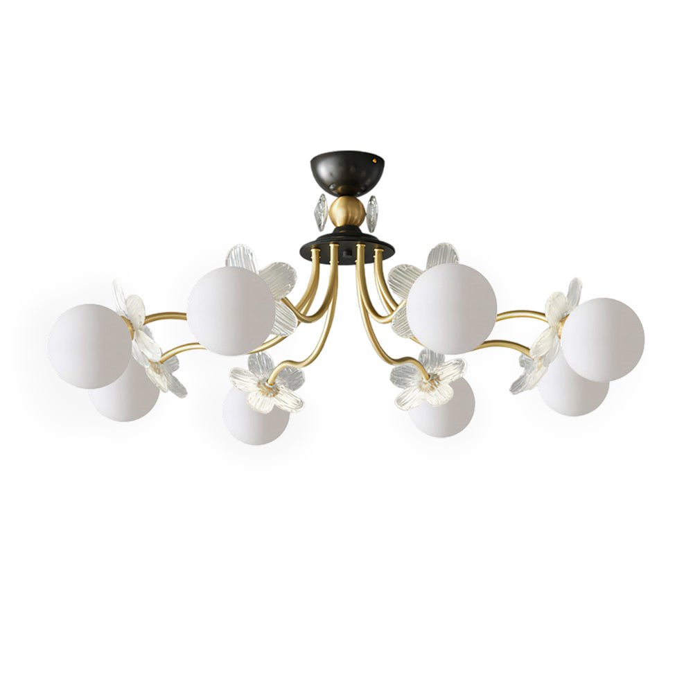 Blossom Flower Glass Chandelier - Elegant LED Lighting Decor