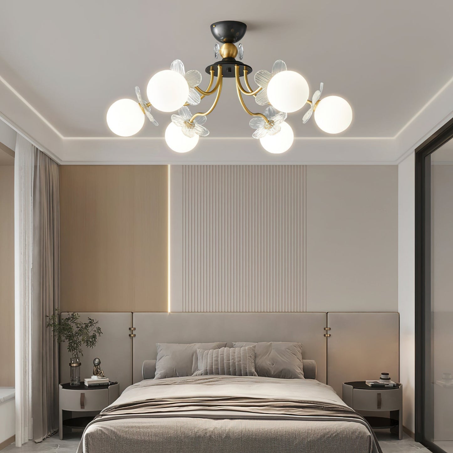 Blossom Flower Glass Chandelier - Elegant LED Lighting Decor