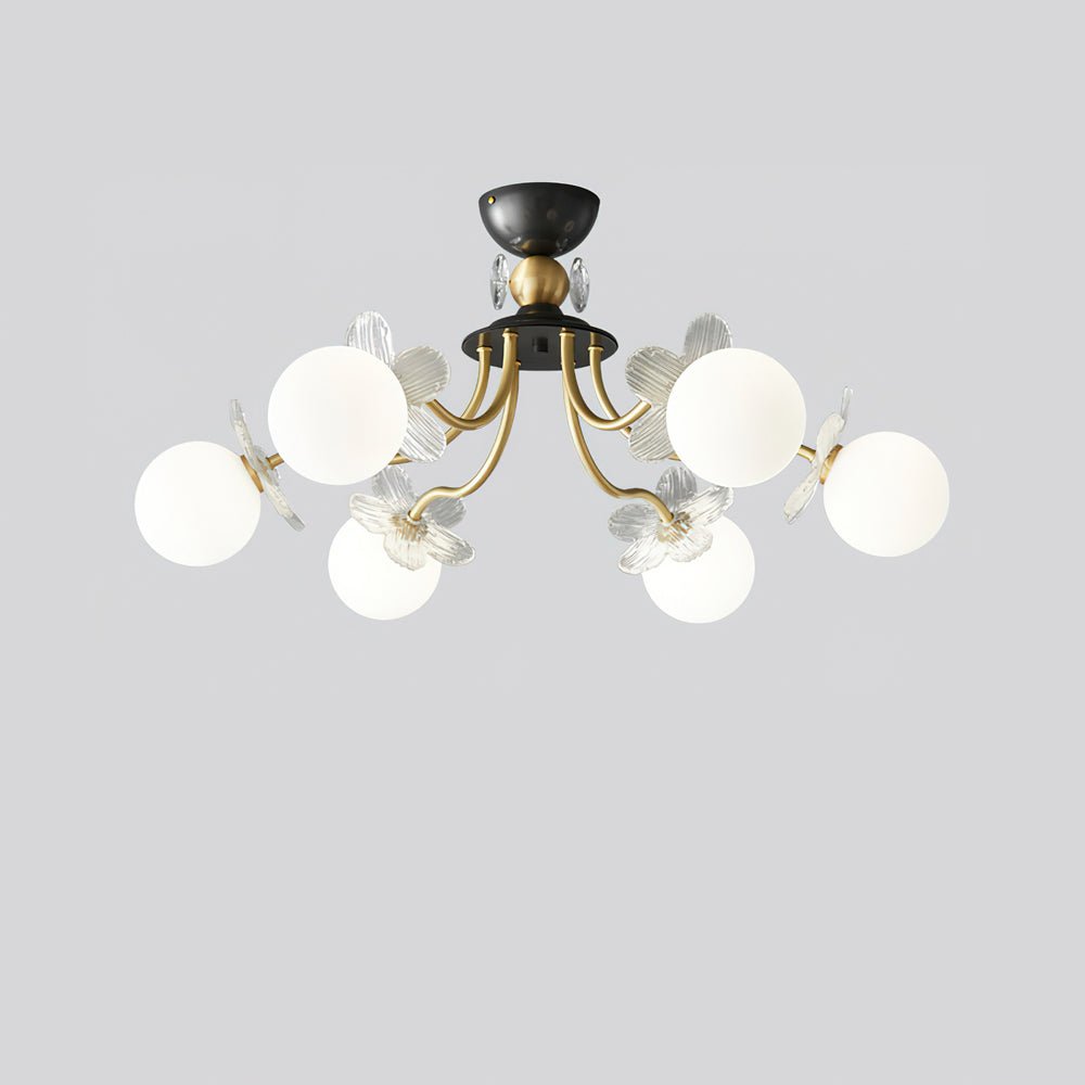 Blossom Flower Glass Chandelier - Elegant LED Lighting Decor