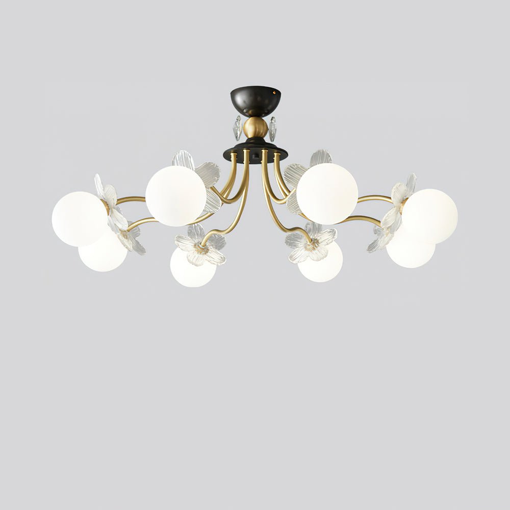 Blossom Flower Glass Chandelier - Elegant LED Lighting Decor