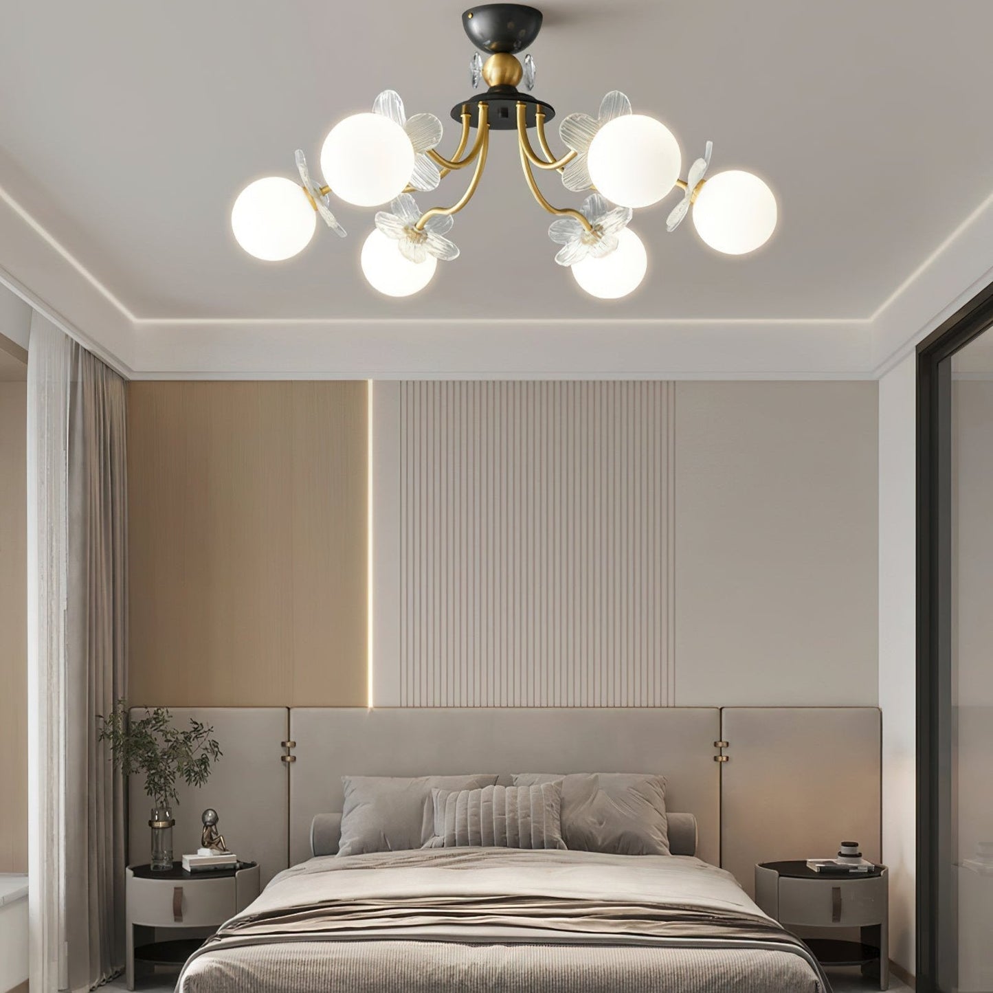Blossom Flower Glass Chandelier - Elegant LED Lighting Decor