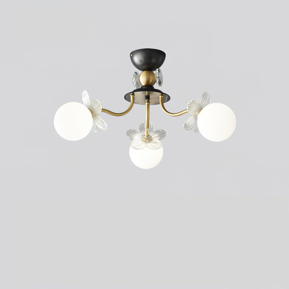 Blossom Flower Glass Chandelier - Elegant LED Lighting Decor