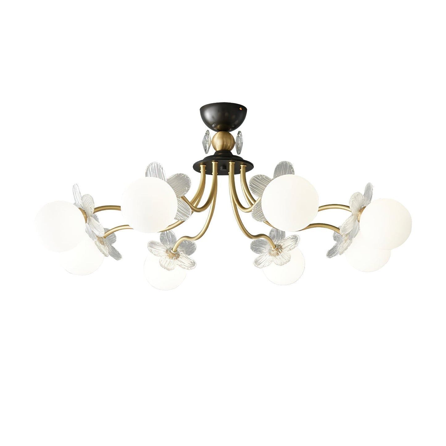 Blossom Flower Glass Chandelier - Elegant LED Lighting Decor