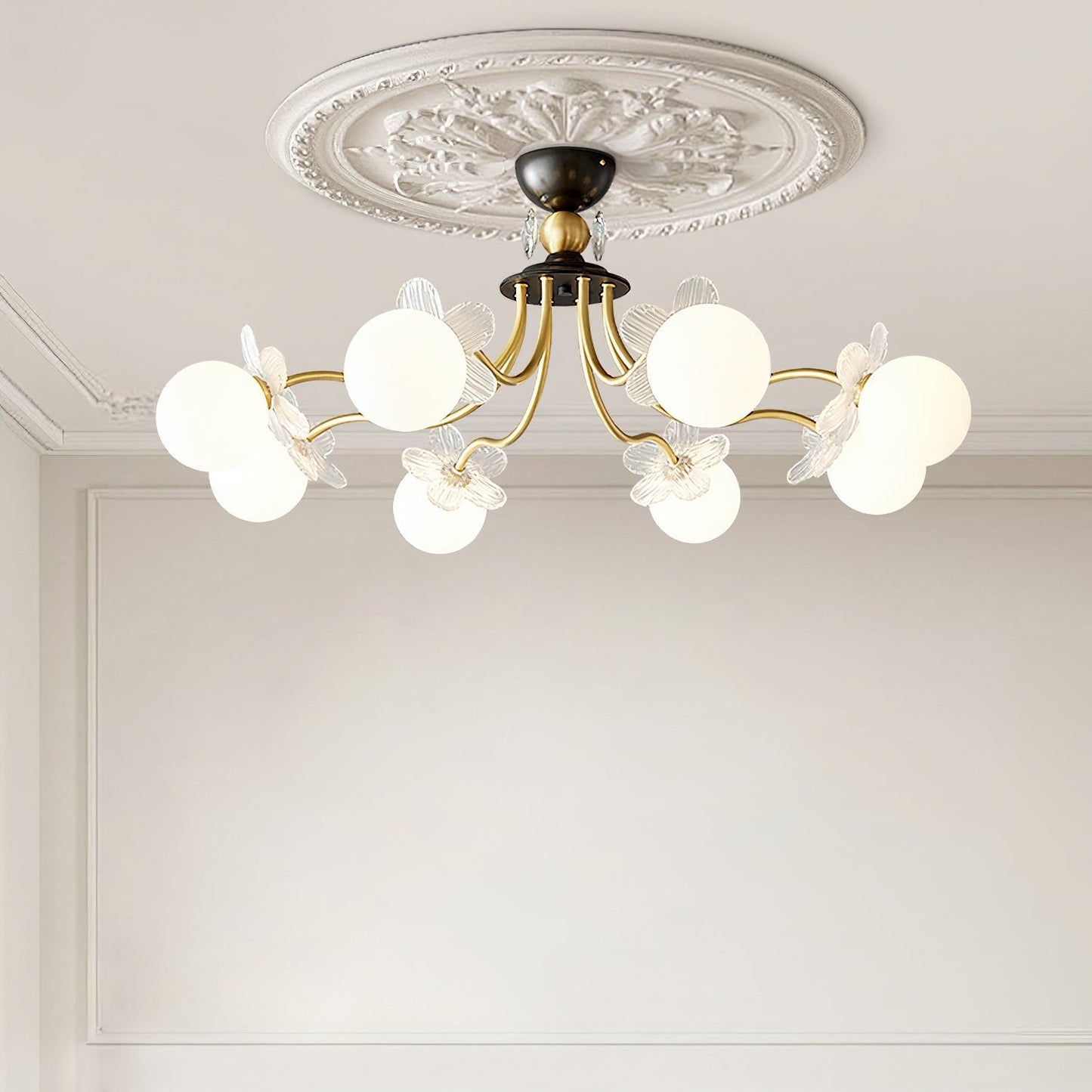 Blossom Flower Glass Chandelier - Elegant LED Lighting Decor