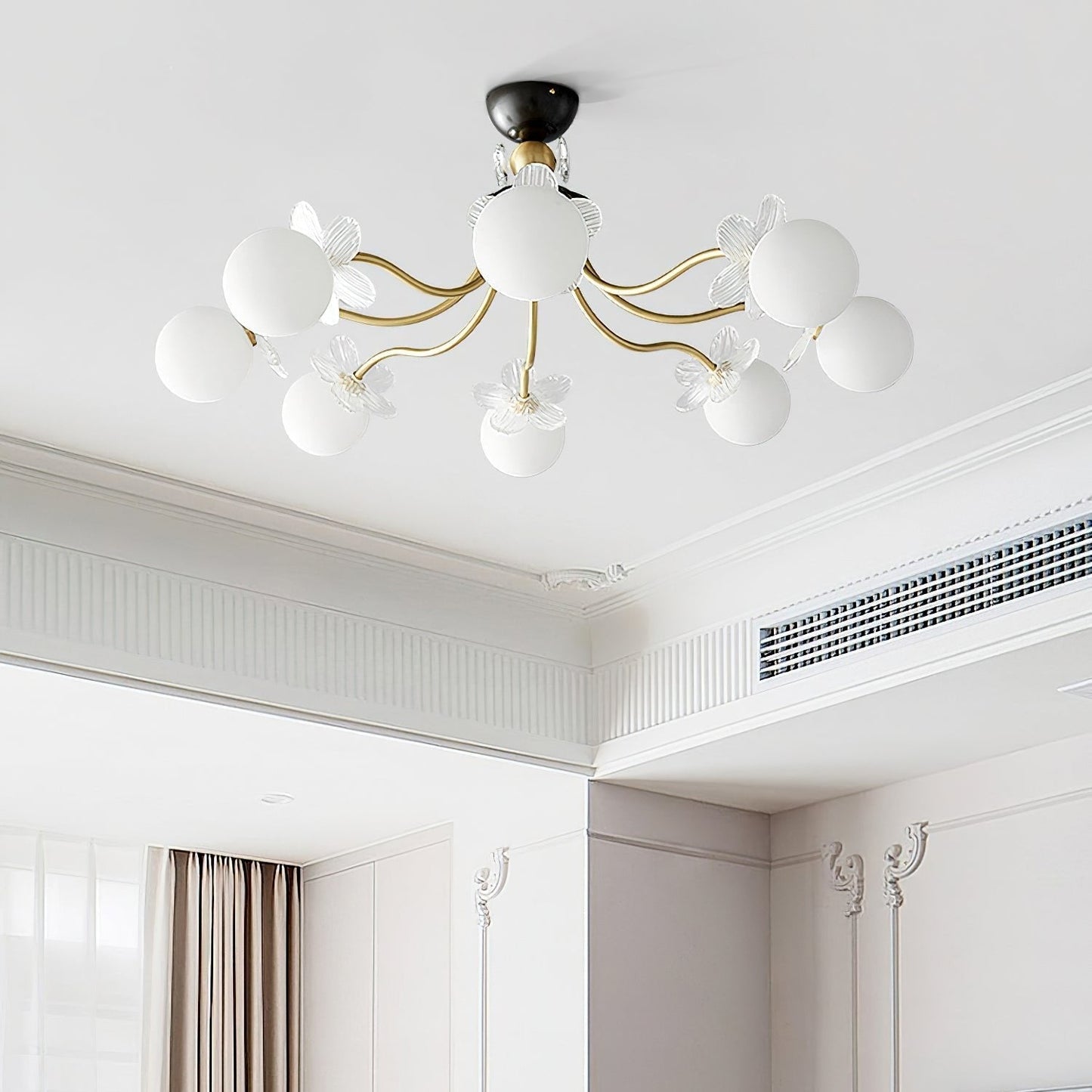 Blossom Flower Glass Chandelier - Elegant LED Lighting Decor