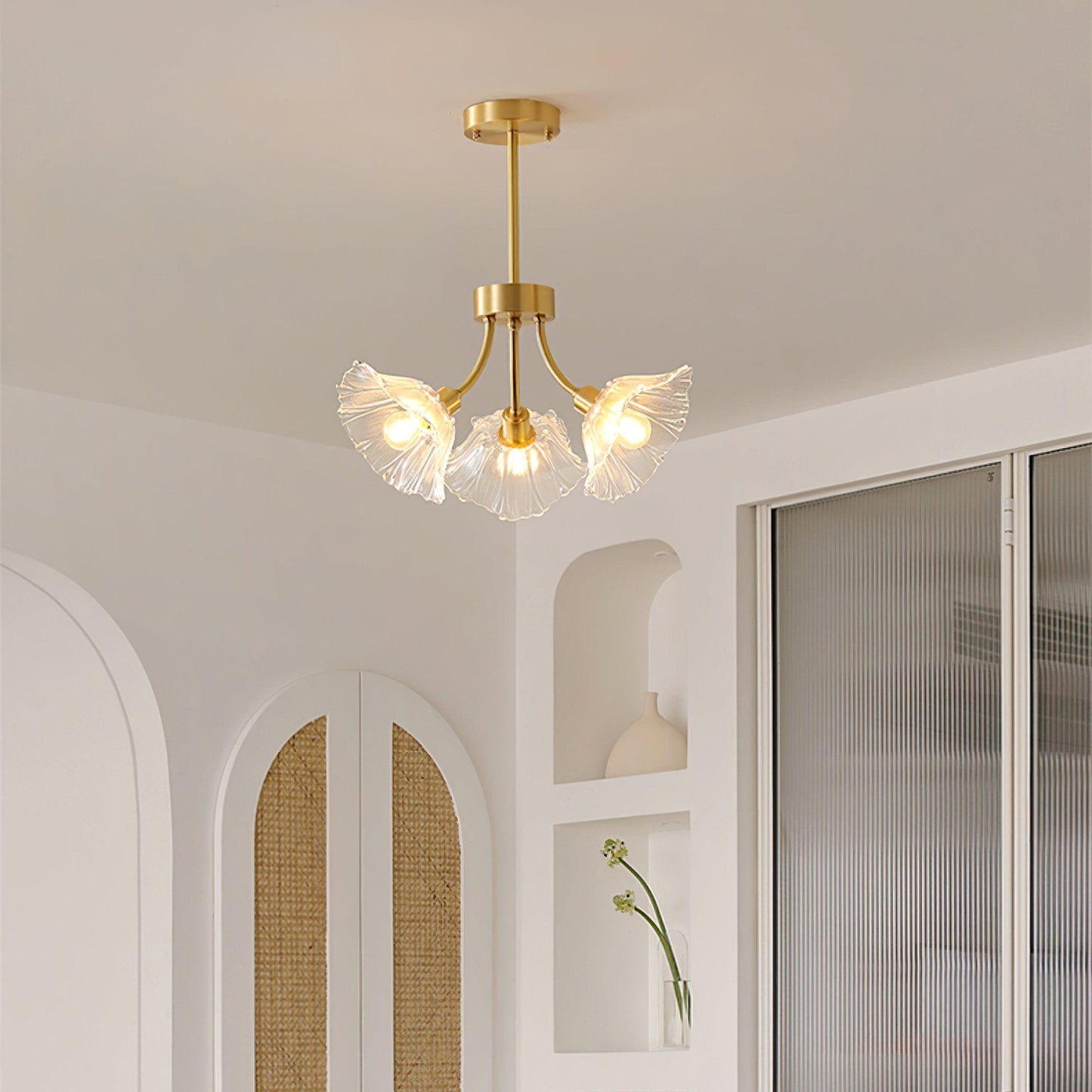 Kalin Flower Glass Chandelier - Elegant LED Pendant Light