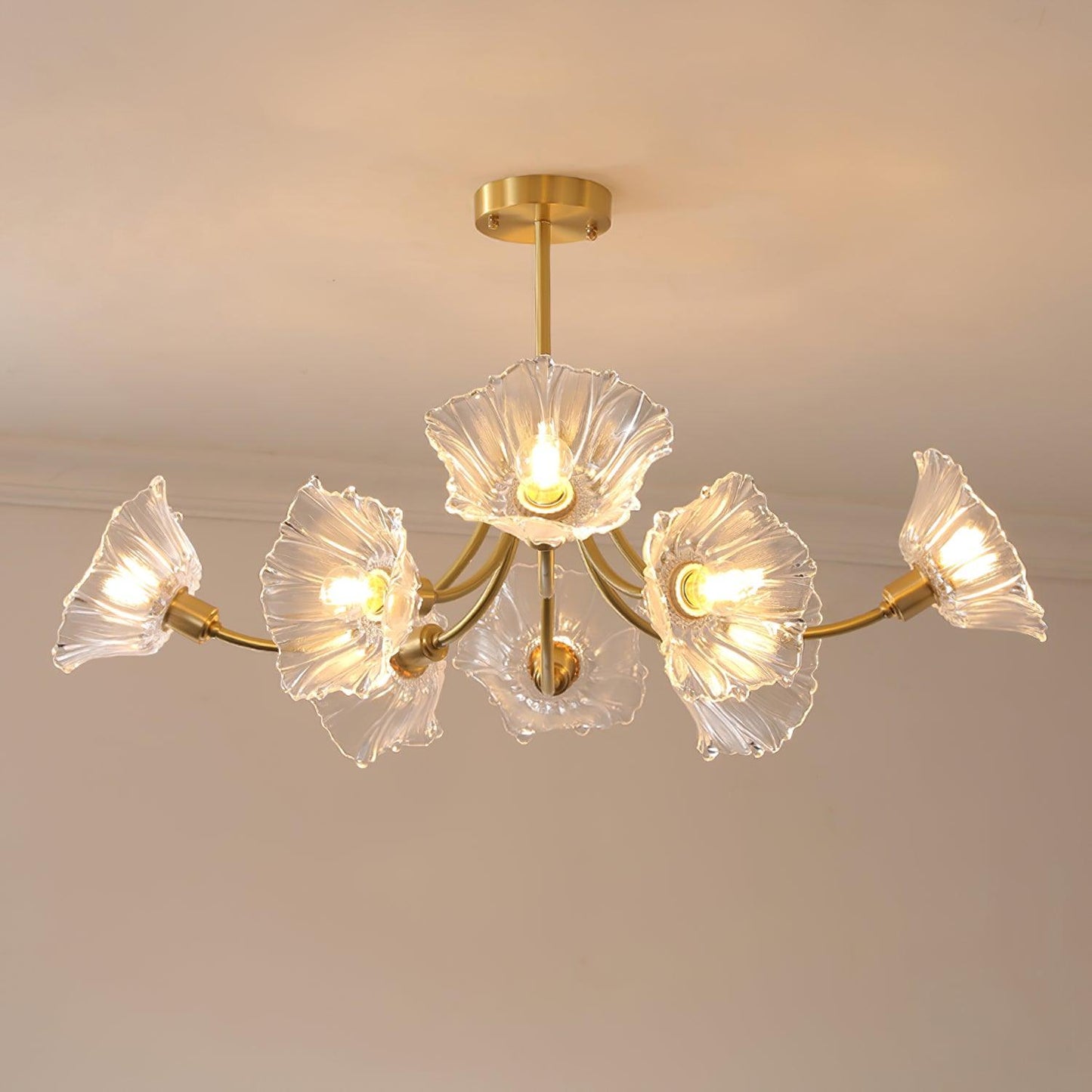 Kalin Flower Glass Chandelier - Elegant LED Pendant Light