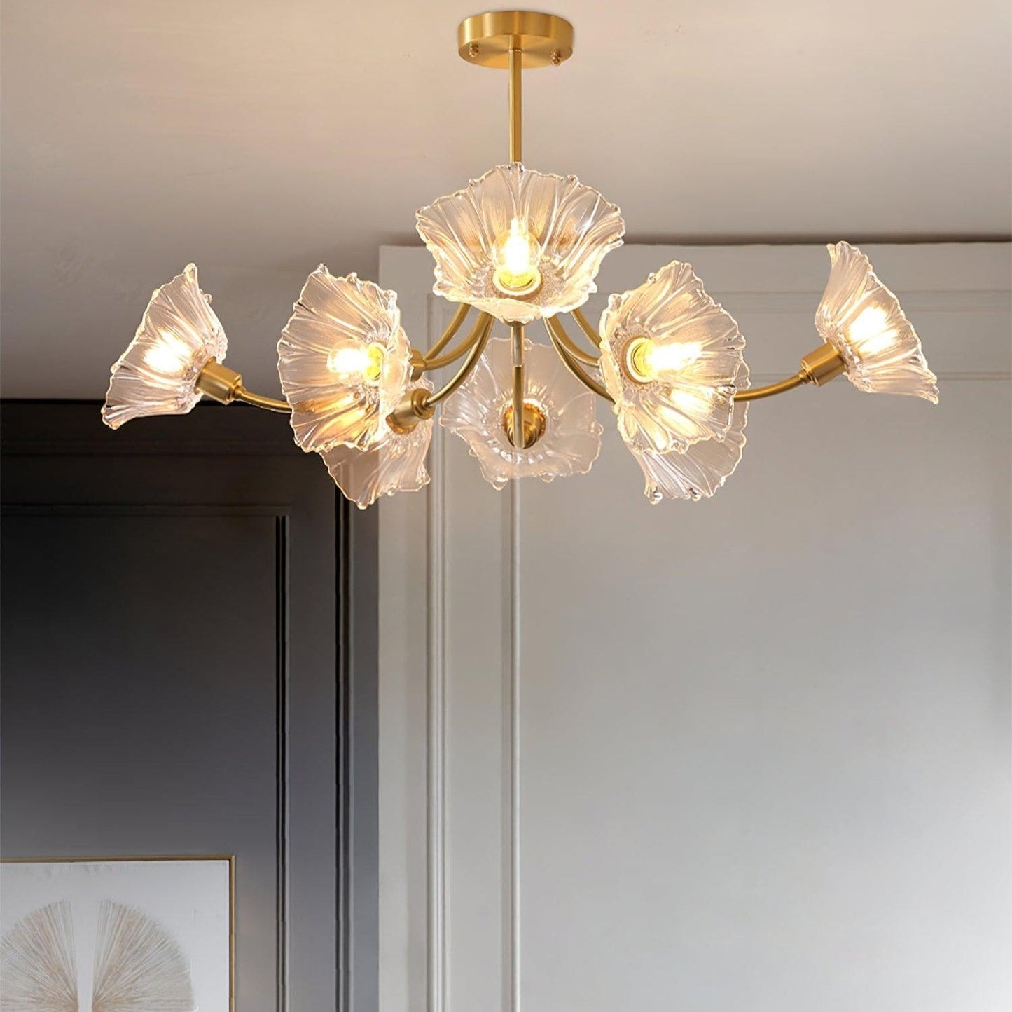 Kalin Flower Glass Chandelier - Elegant LED Pendant Light