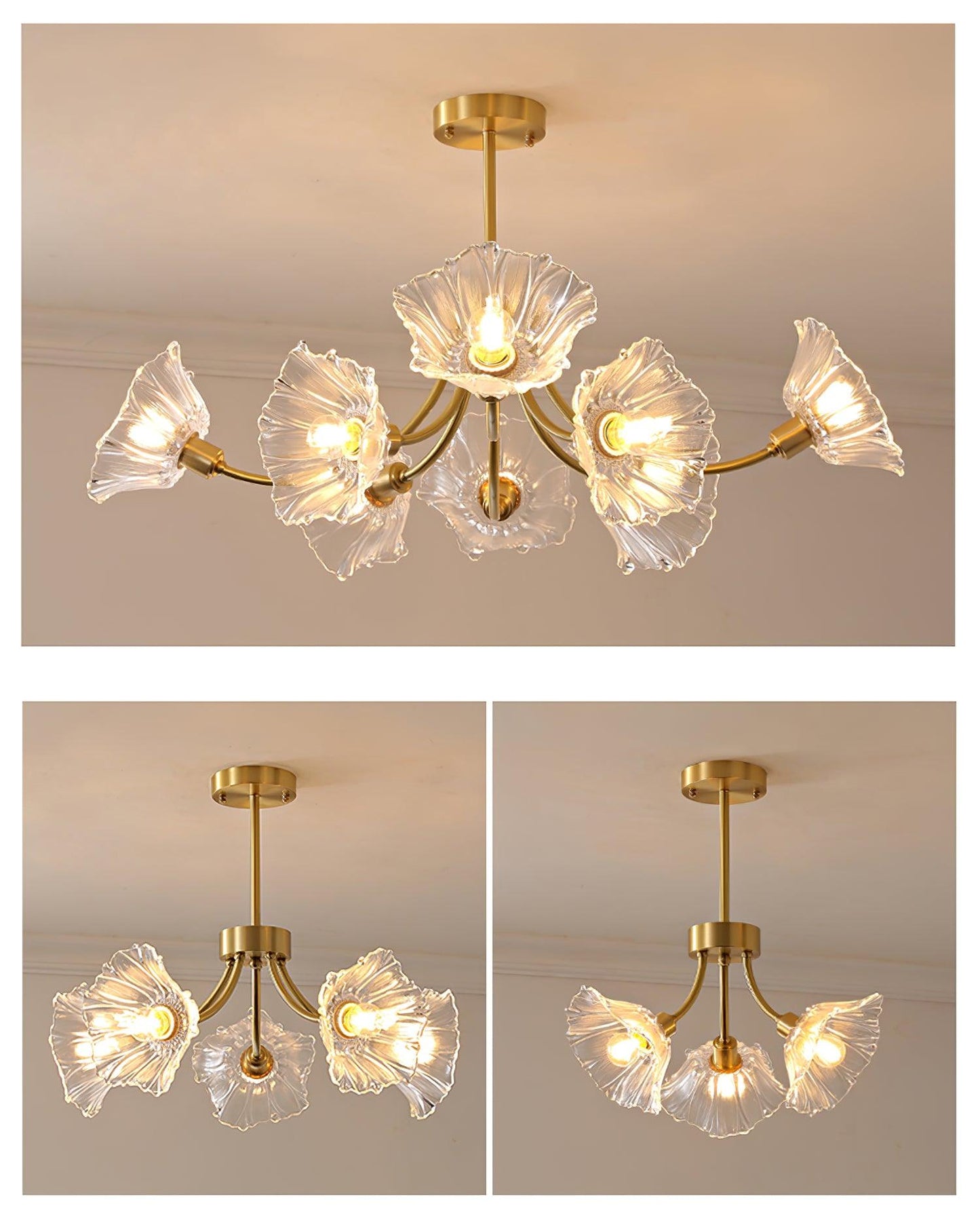 Kalin Flower Glass Chandelier - Elegant LED Pendant Light