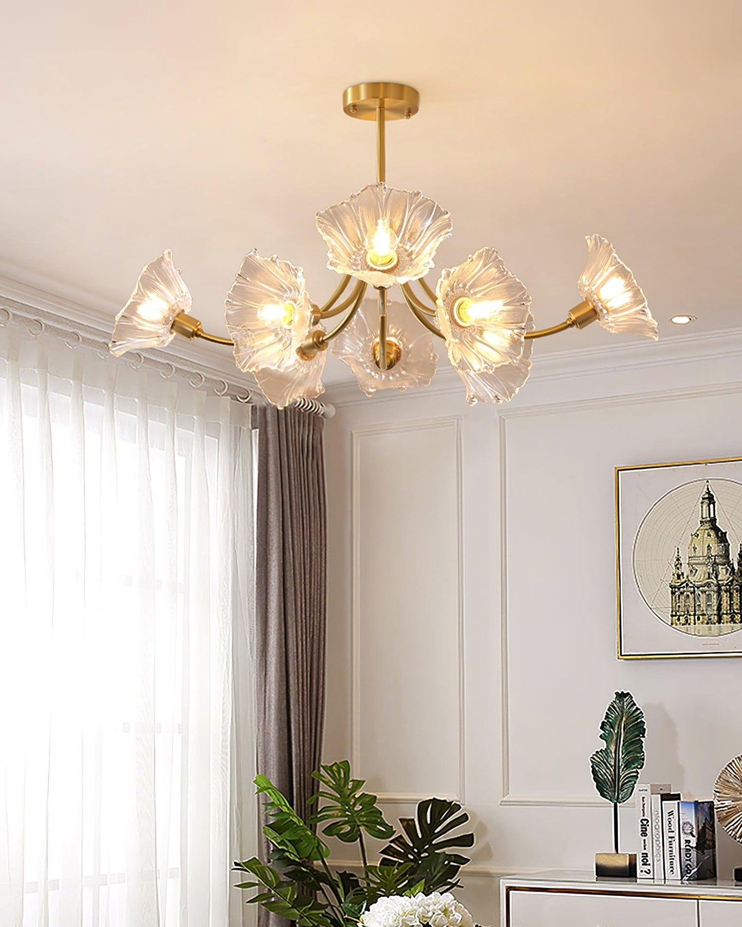 Kalin Flower Glass Chandelier - Elegant LED Pendant Light
