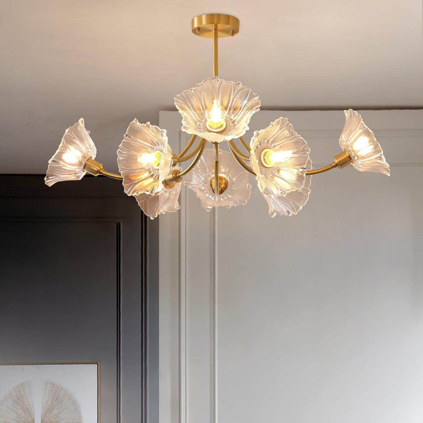 Kalin Flower Glass Chandelier - Elegant LED Pendant Light