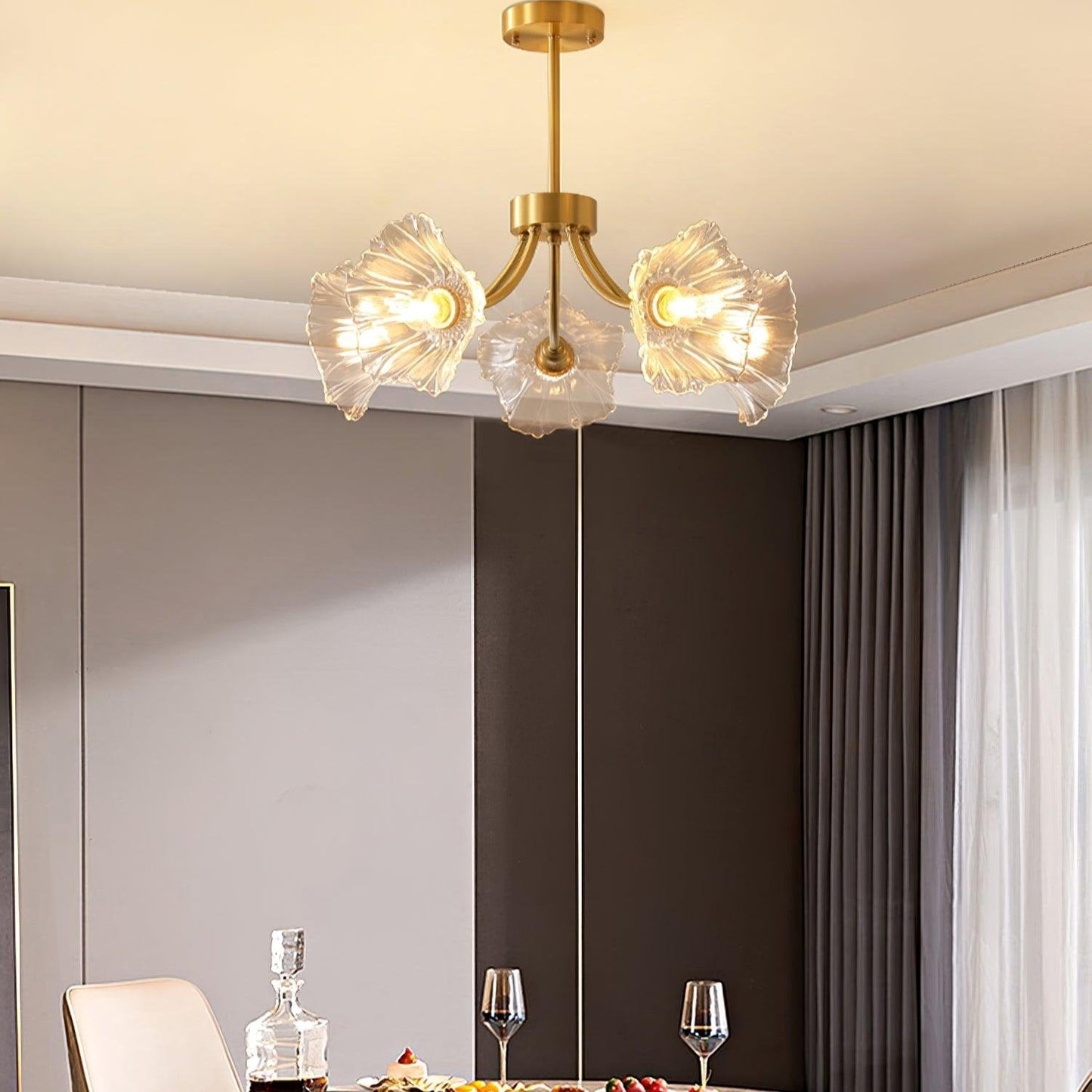 Kalin Flower Glass Chandelier - Elegant LED Pendant Light