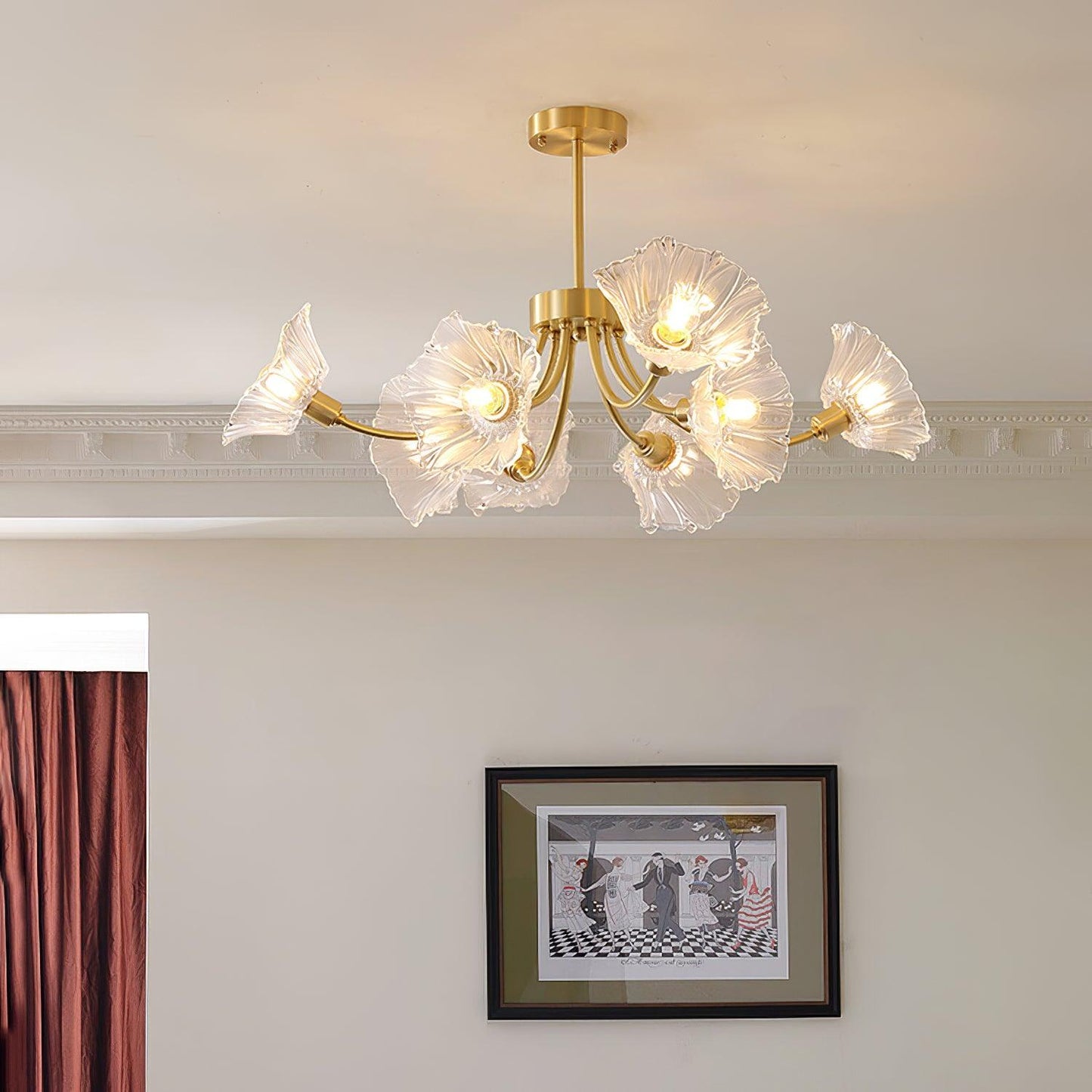 Kalin Flower Glass Chandelier - Elegant LED Pendant Light