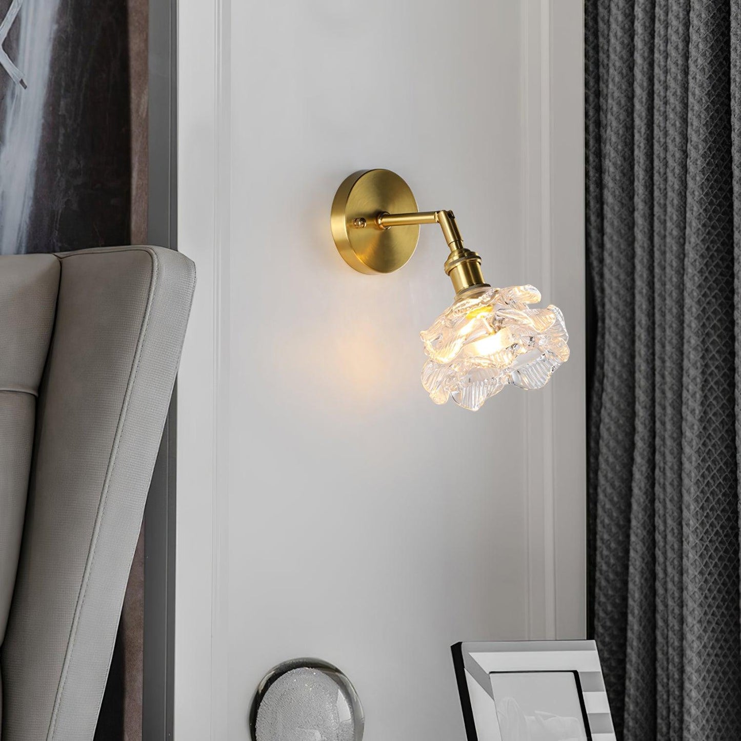 Kano Brass Wall Lamp Adjustable Arm LED Indoor Light Set of 2