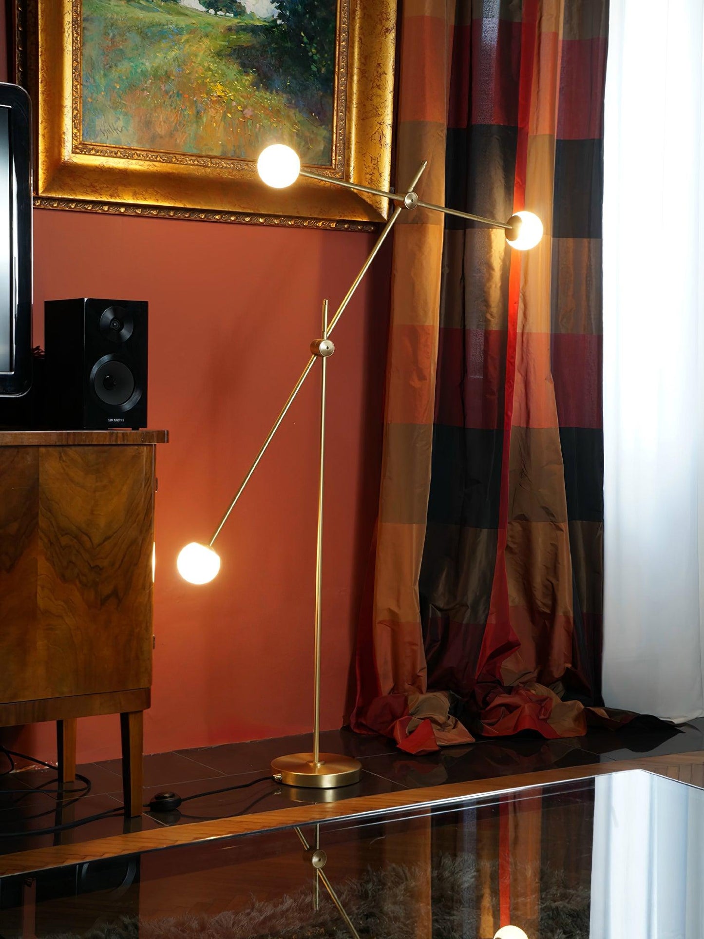 Kemi Floor Lamp Mid-Century LED with Marble Base