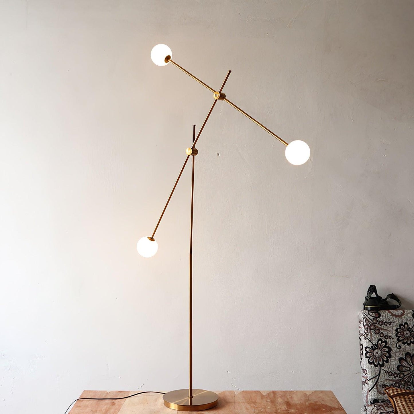 Kemi Floor Lamp Mid-Century LED with Marble Base