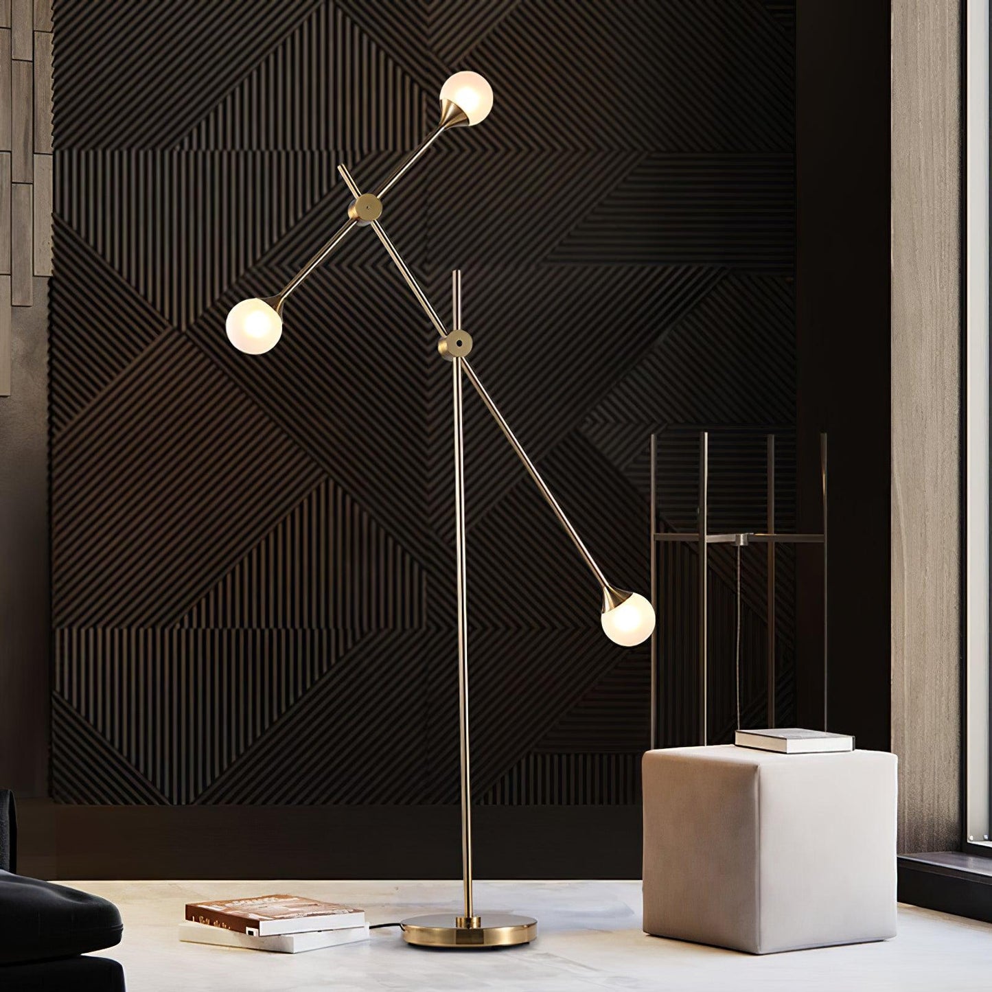 Kemi Floor Lamp Mid-Century LED with Marble Base