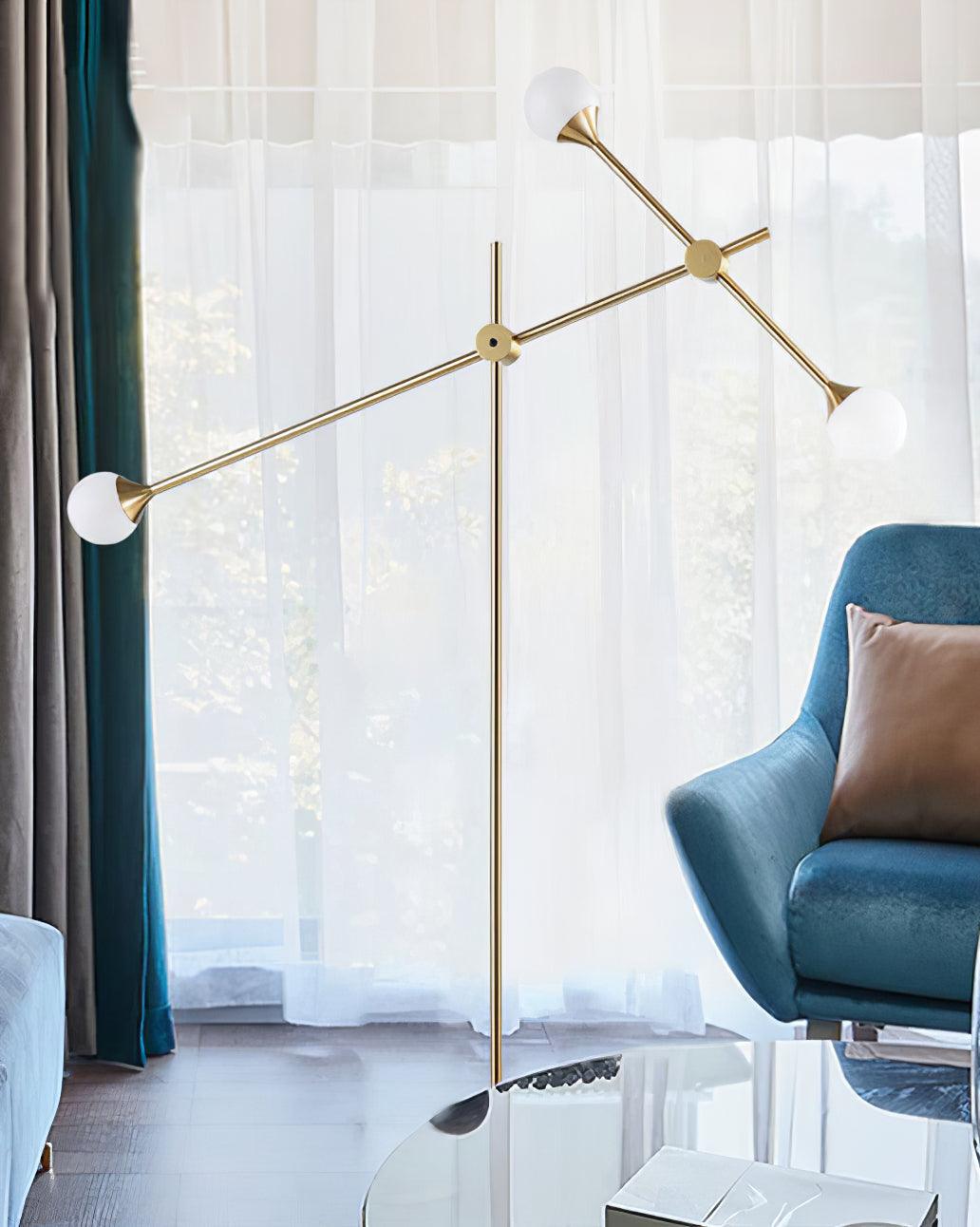 Kemi Floor Lamp Mid-Century LED with Marble Base